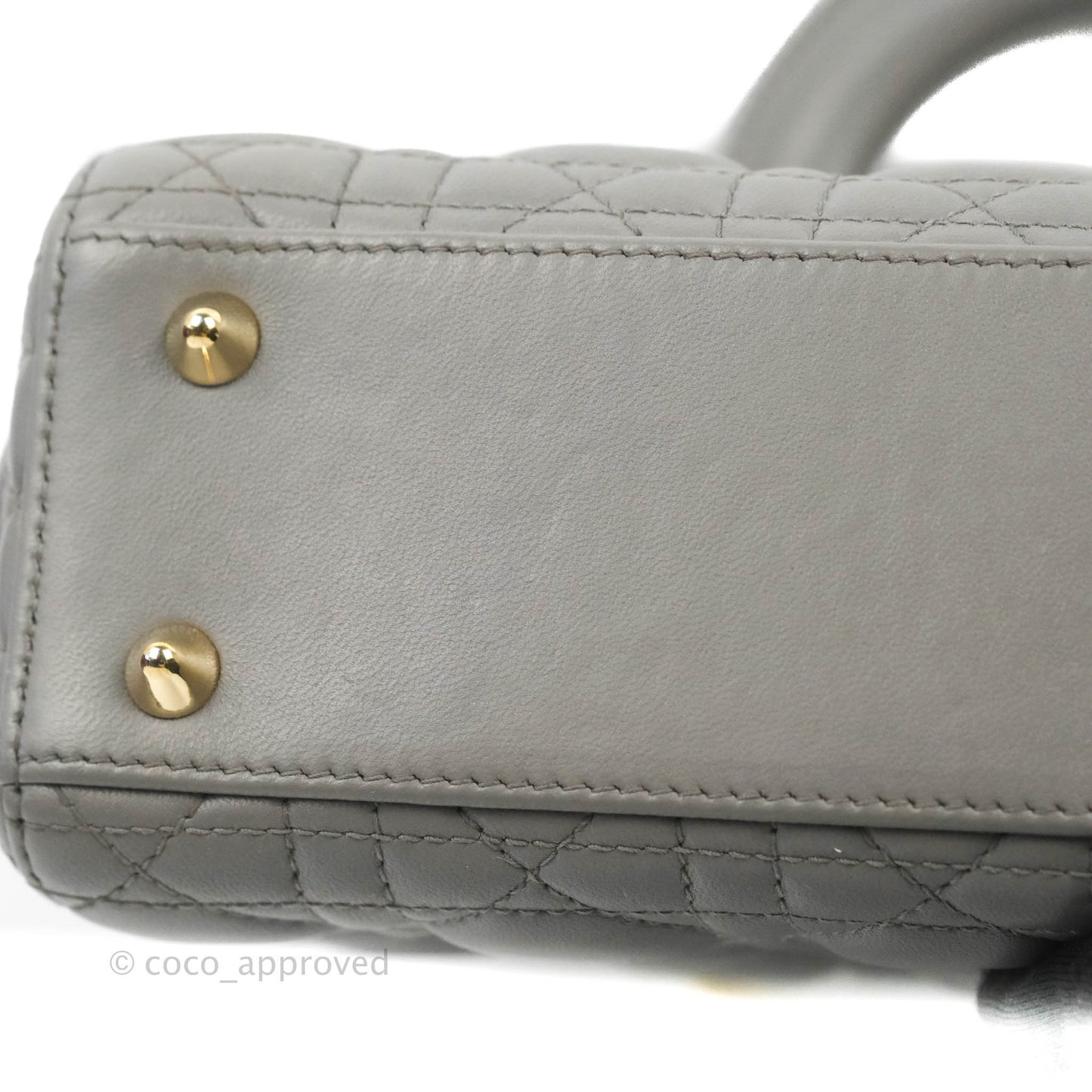 Christian Dior Lambskin My ABCDior Lady Dior Grey Gold Hardware