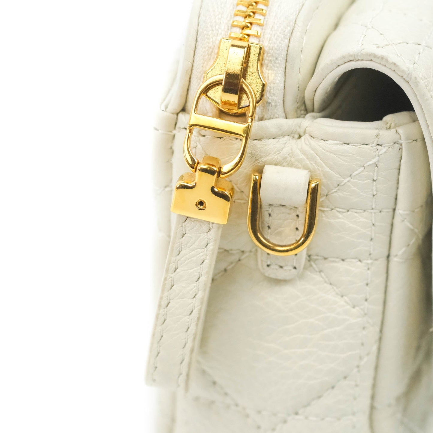 Dior Caro Pouch with Chain Latte Supple Cannage Calfskin