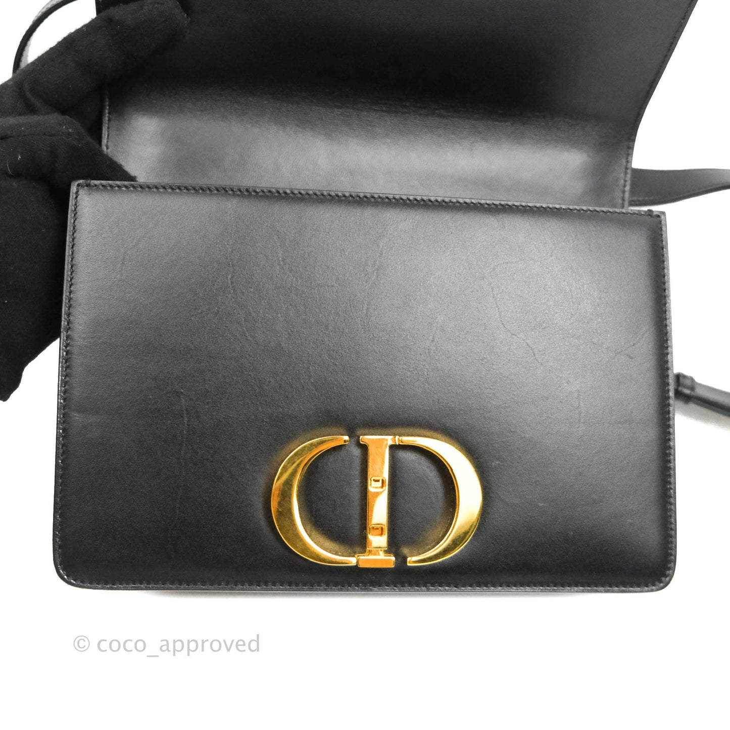 Dior 30 Montaigne Bag Black Calfskin Gold Hardware