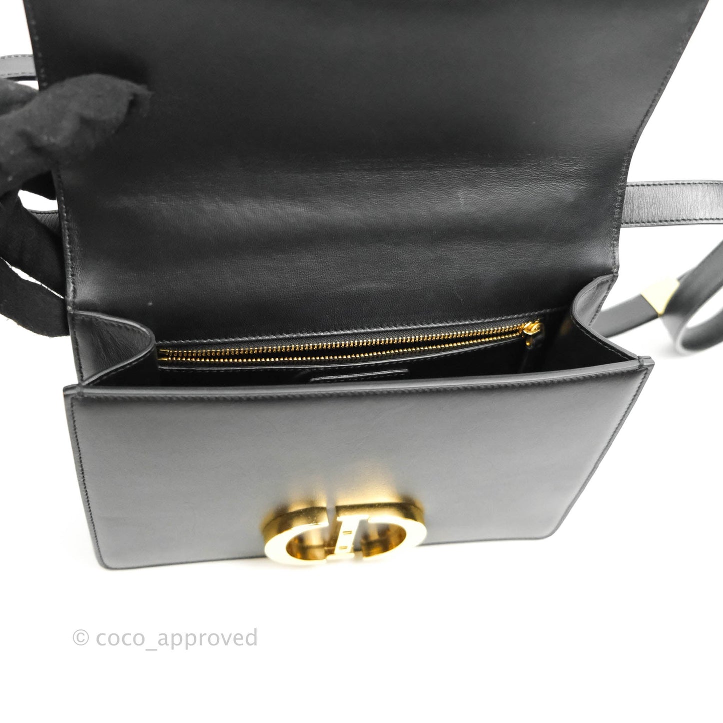 Dior 30 Montaigne Bag Black Calfskin Gold Hardware