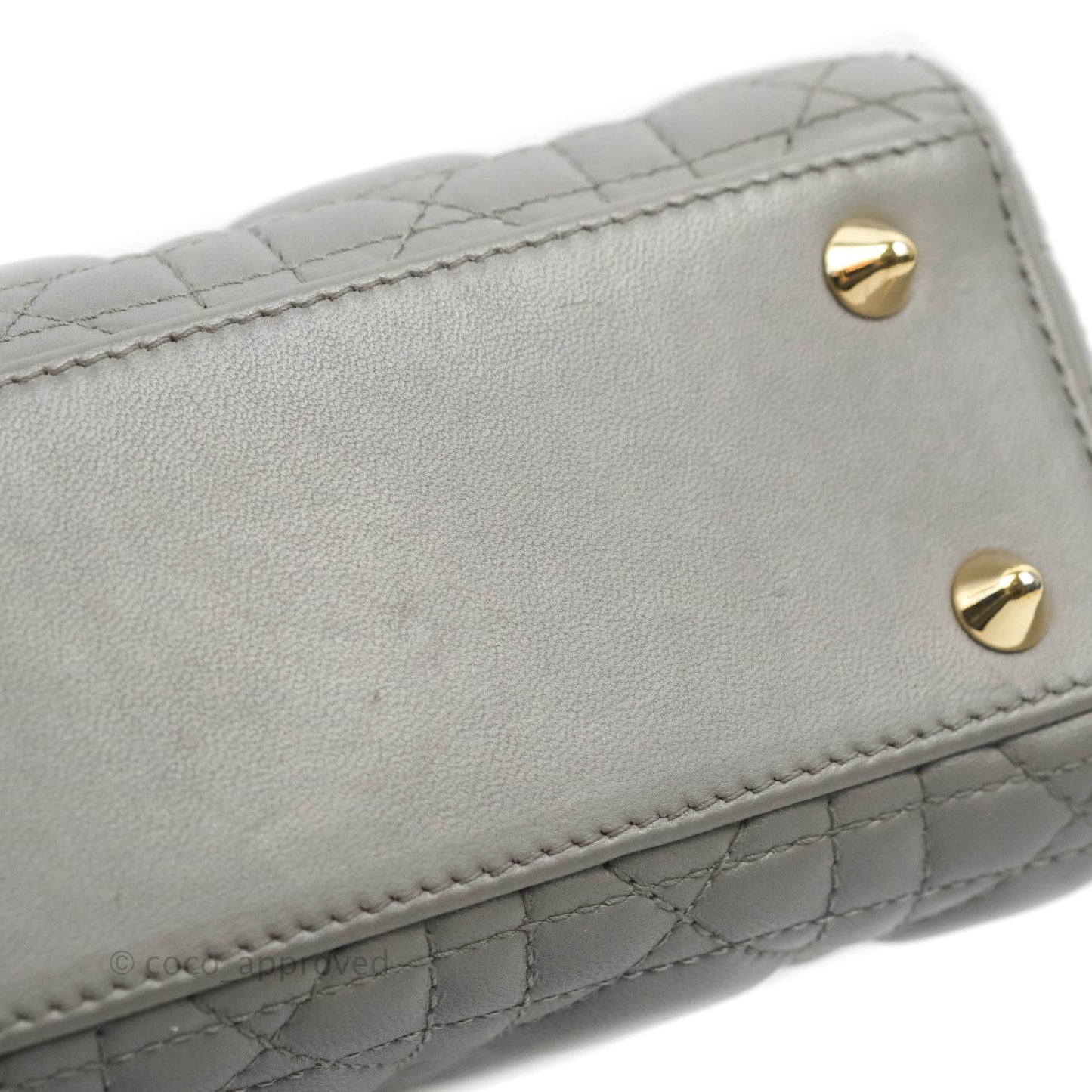 Christian Dior Lambskin My ABCDior Lady Dior Grey Gold Hardware