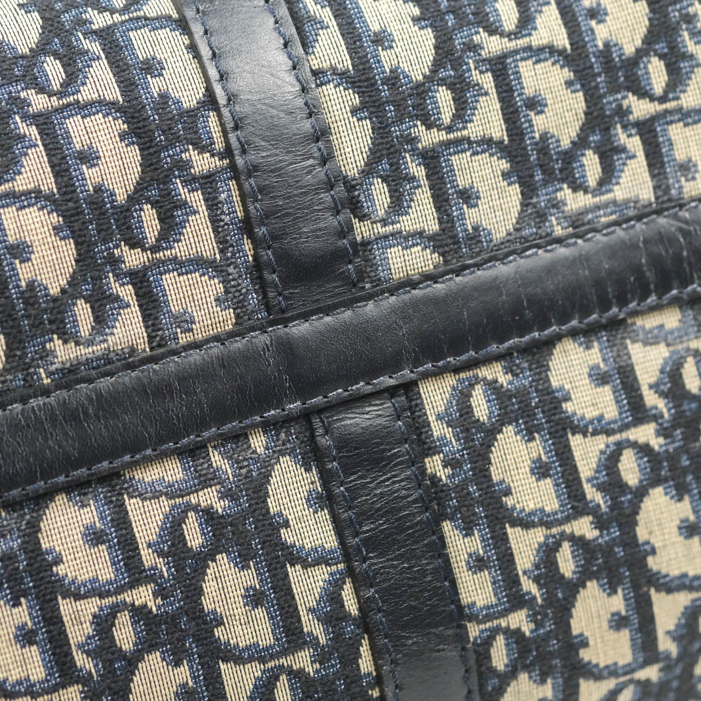 Christian Dior Vintage Trotter 30 Boston Bag Navy