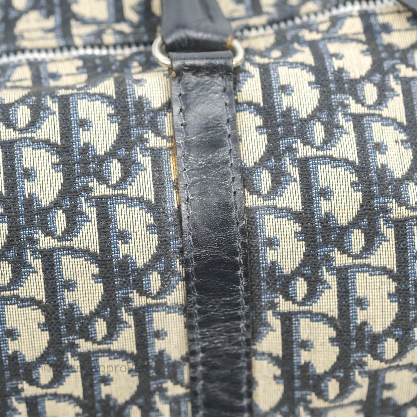 Christian Dior Vintage Trotter 30 Boston Bag Navy