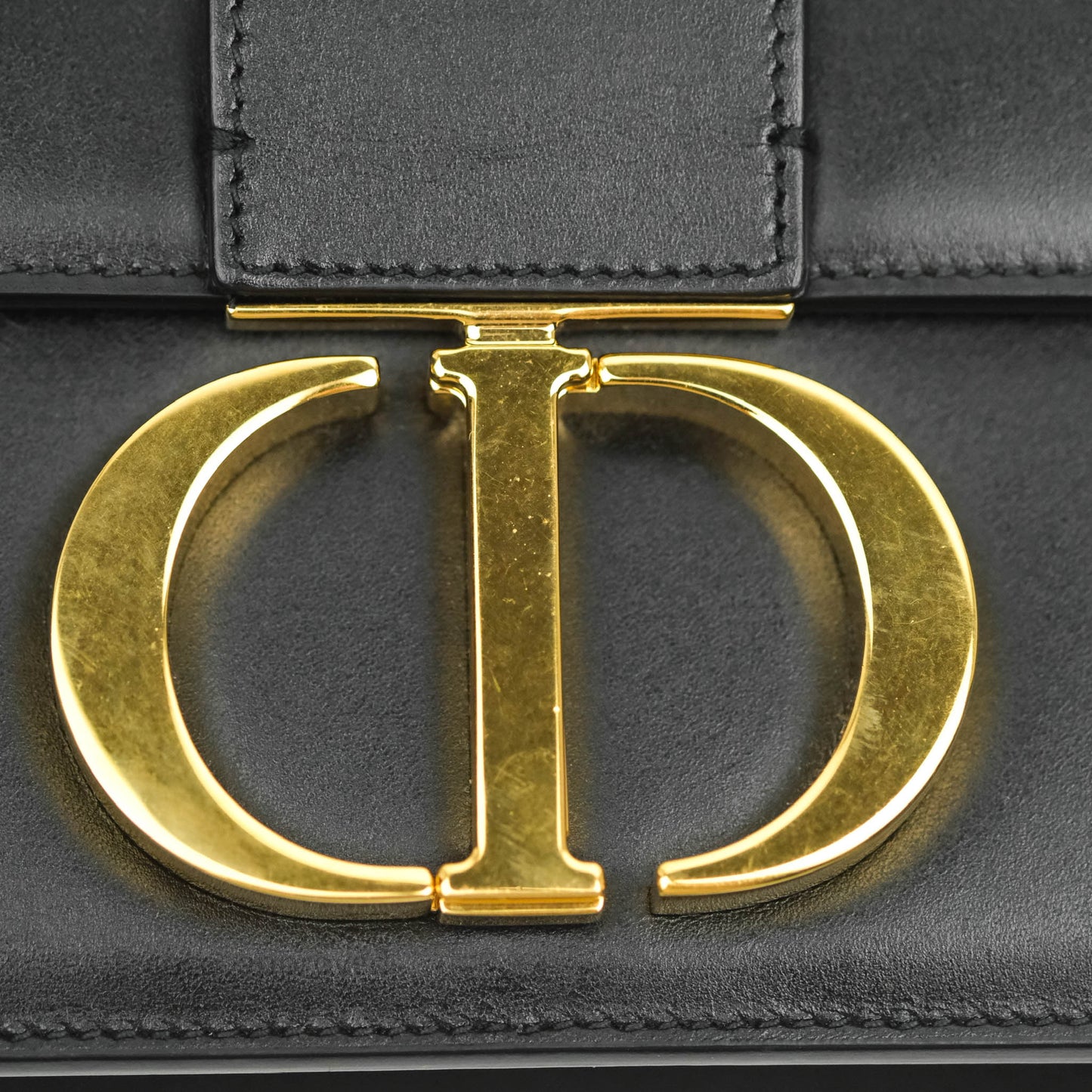 Dior 30 Montaigne Bag Black Calfskin Gold Hardware