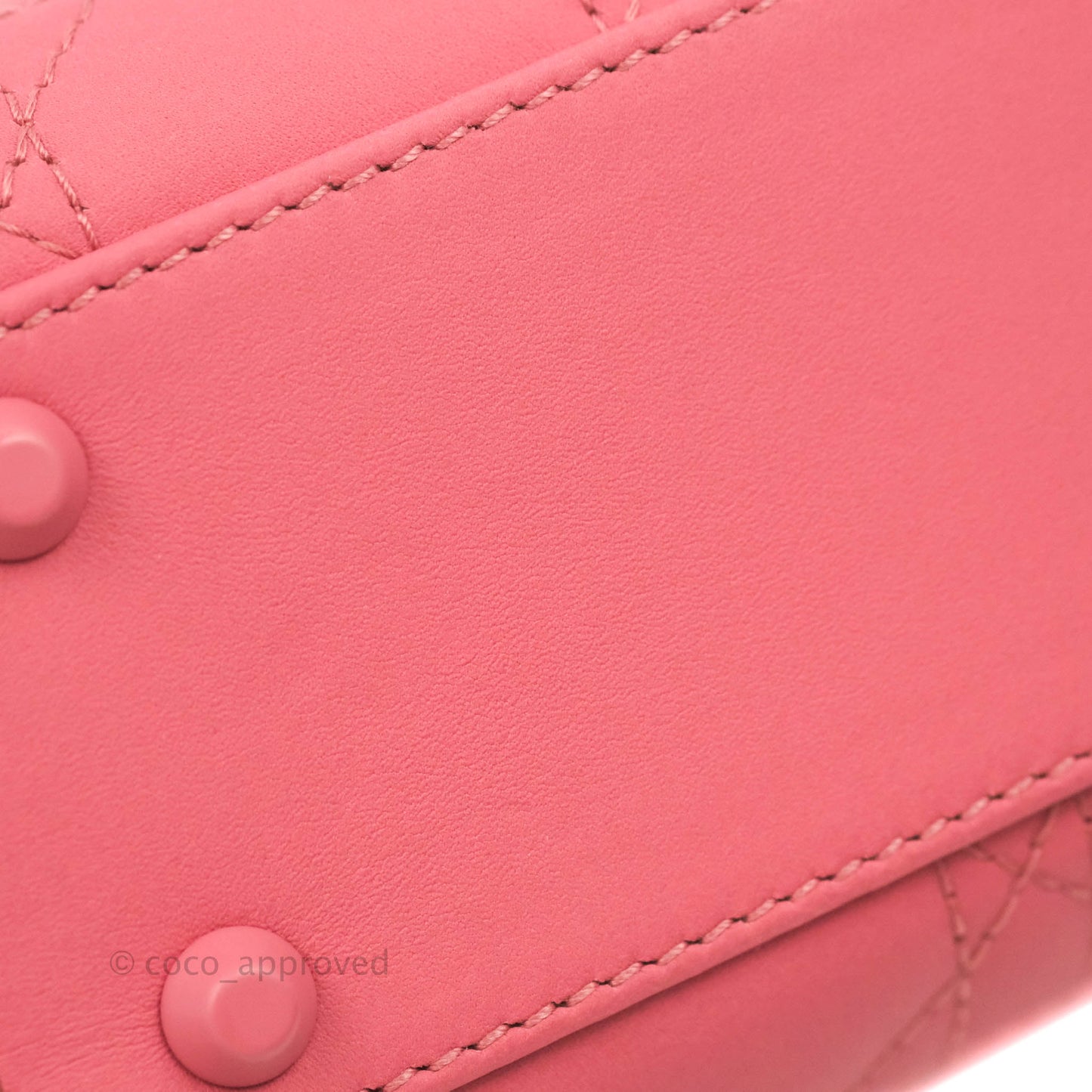 Christian Dior Mini Cannage Lady Dior Dark Pink Matte Pink Hardware
