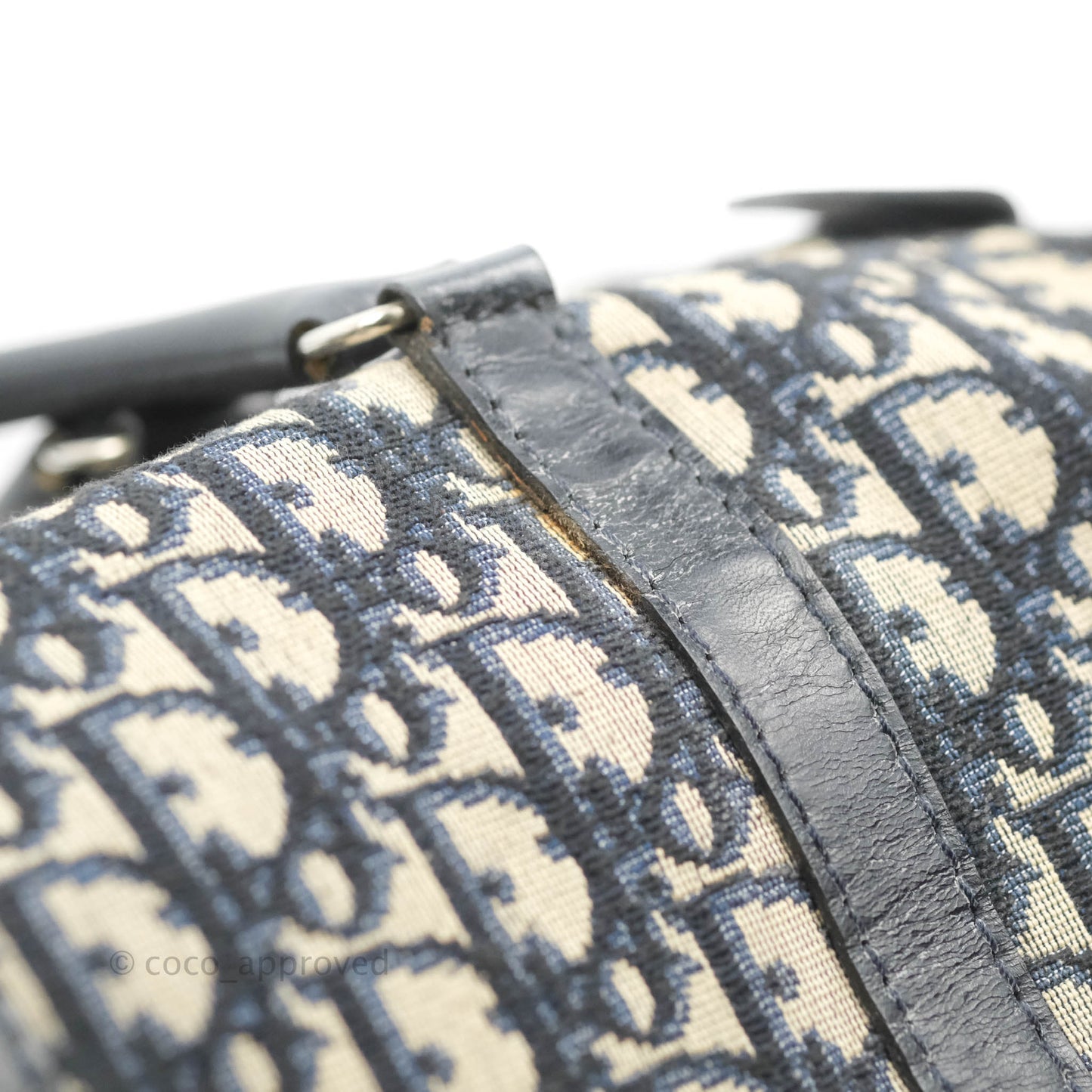 Christian Dior Vintage Trotter 30 Boston Bag Navy