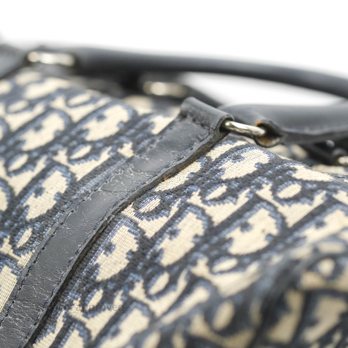 Christian Dior Vintage Trotter 30 Boston Bag Navy