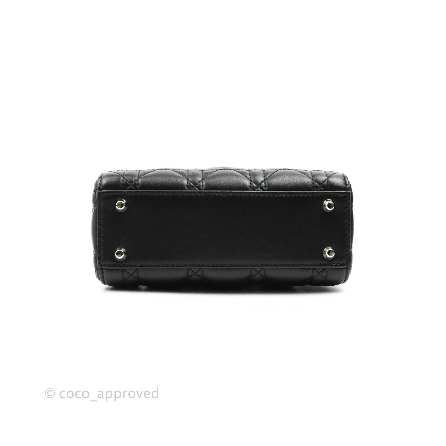 Christian Dior Cannage Mini Lady Dior Black Silver Hardware