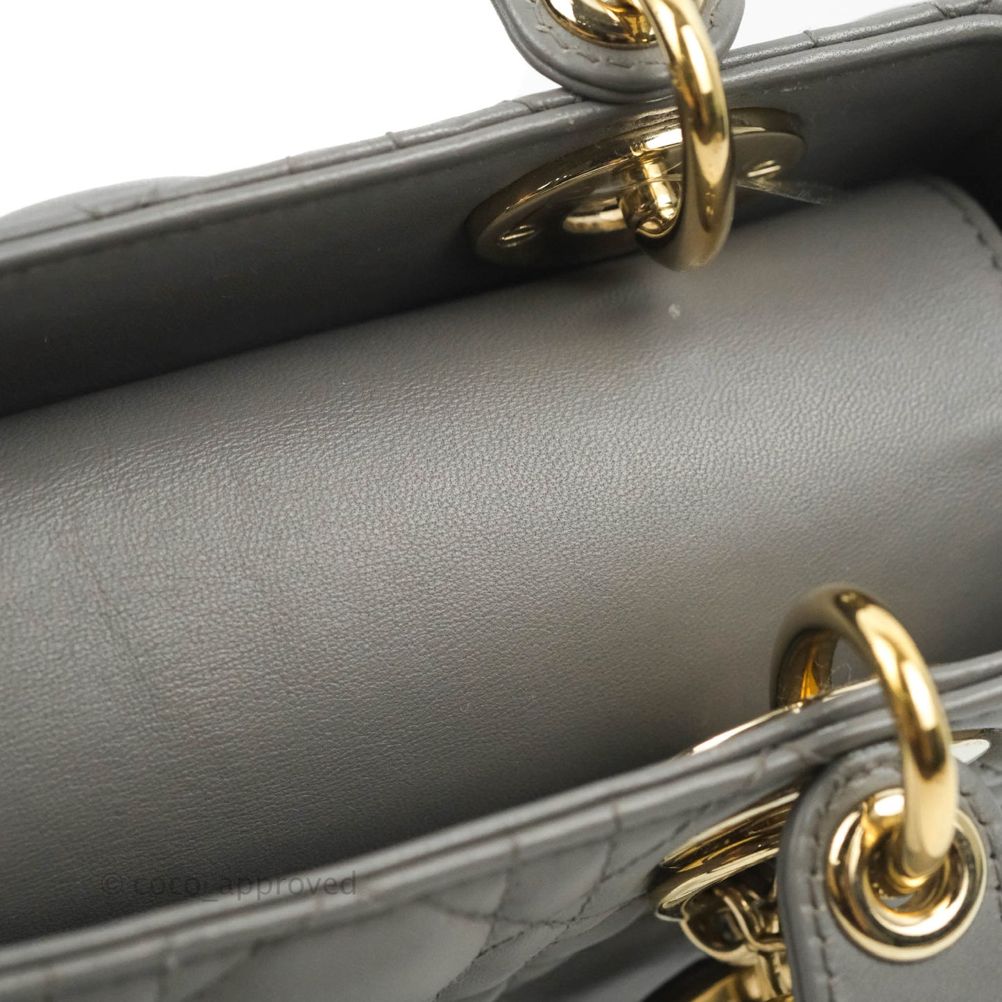 Christian Dior Lambskin My ABCDior Lady Dior Grey Gold Hardware