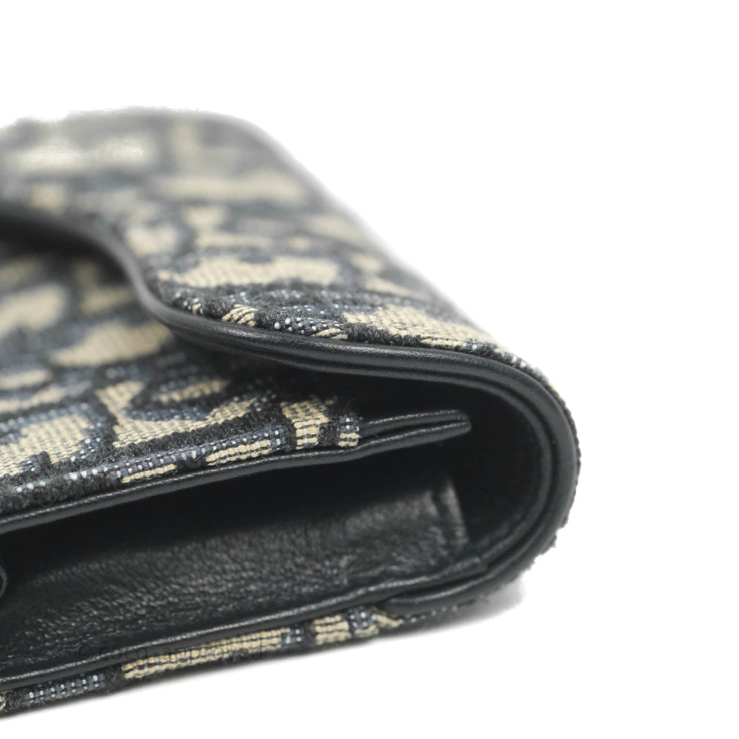Christian Dior Saddle Flap Card Holder Blue Dior Oblique Jacquard