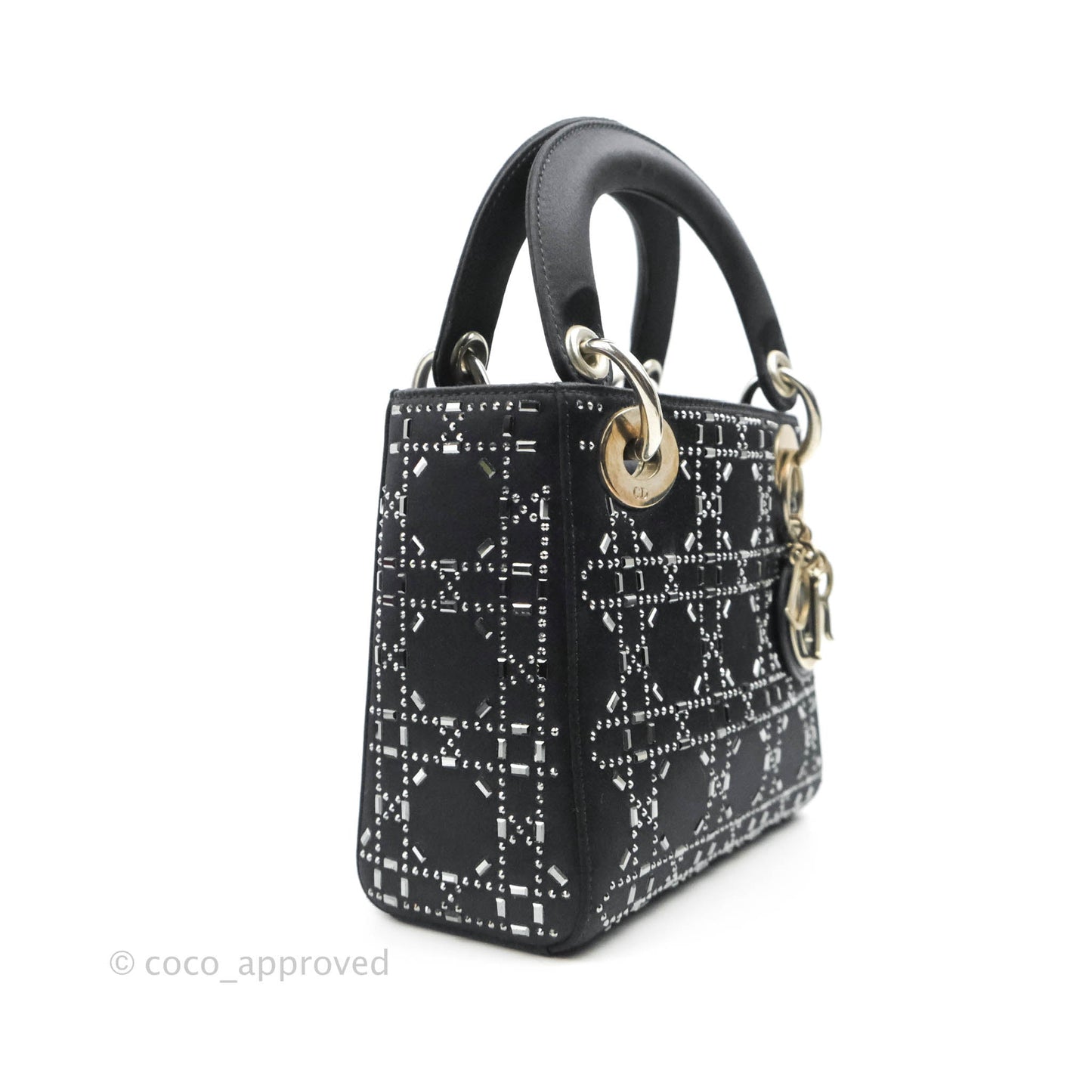 Christian Dior Cannage Mini Lady Dior Satin Crystal
