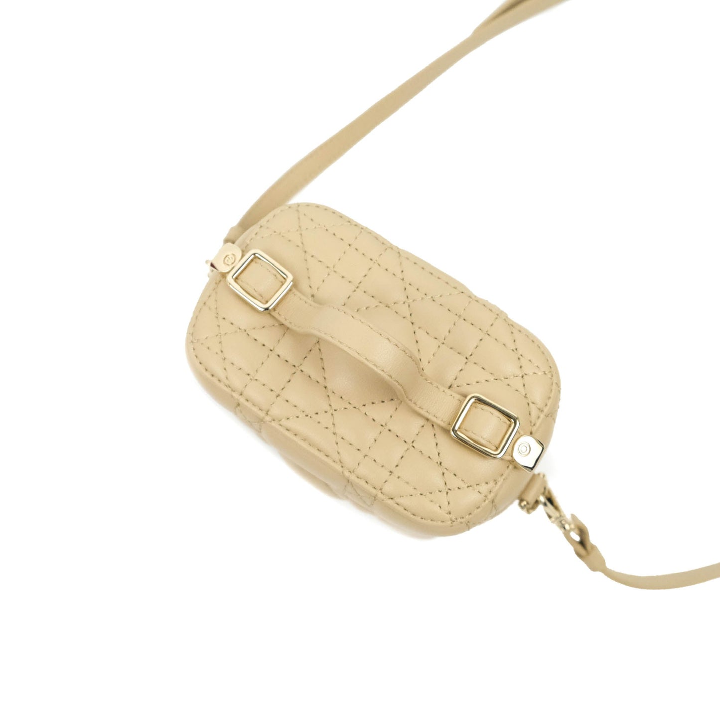 Christian Dior Micro Lady Dior Vanity Case Beige Cannage Lambskin
