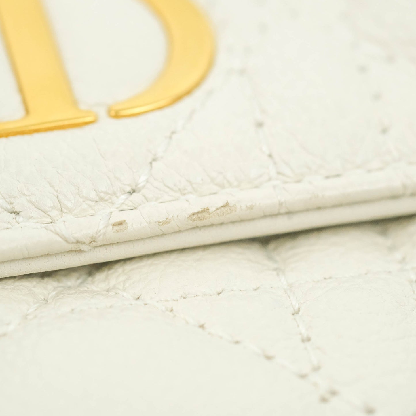 Dior Caro Pouch with Chain Latte Supple Cannage Calfskin