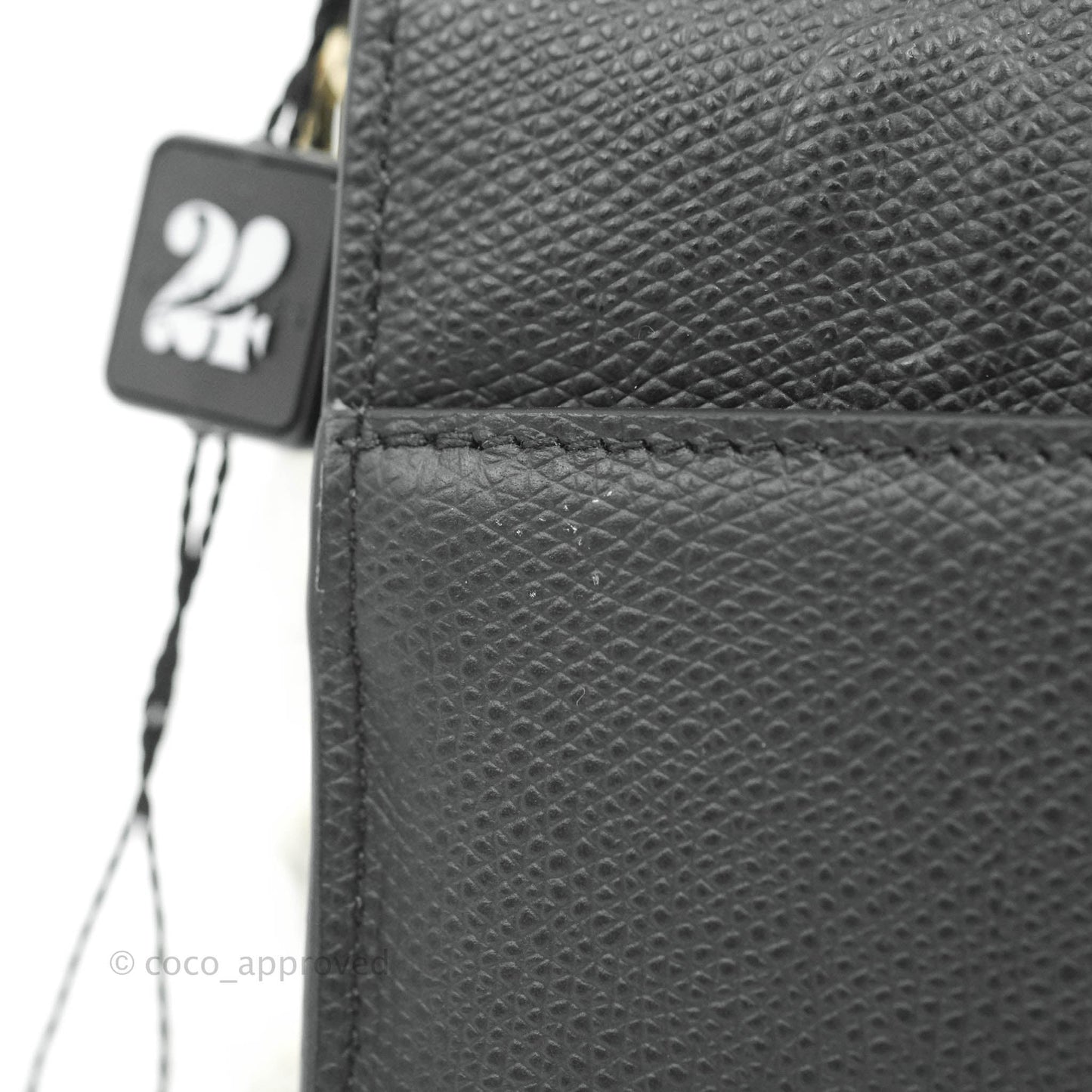 Christian Dior 30 Montaigne with Chain Black Grained Calfskin