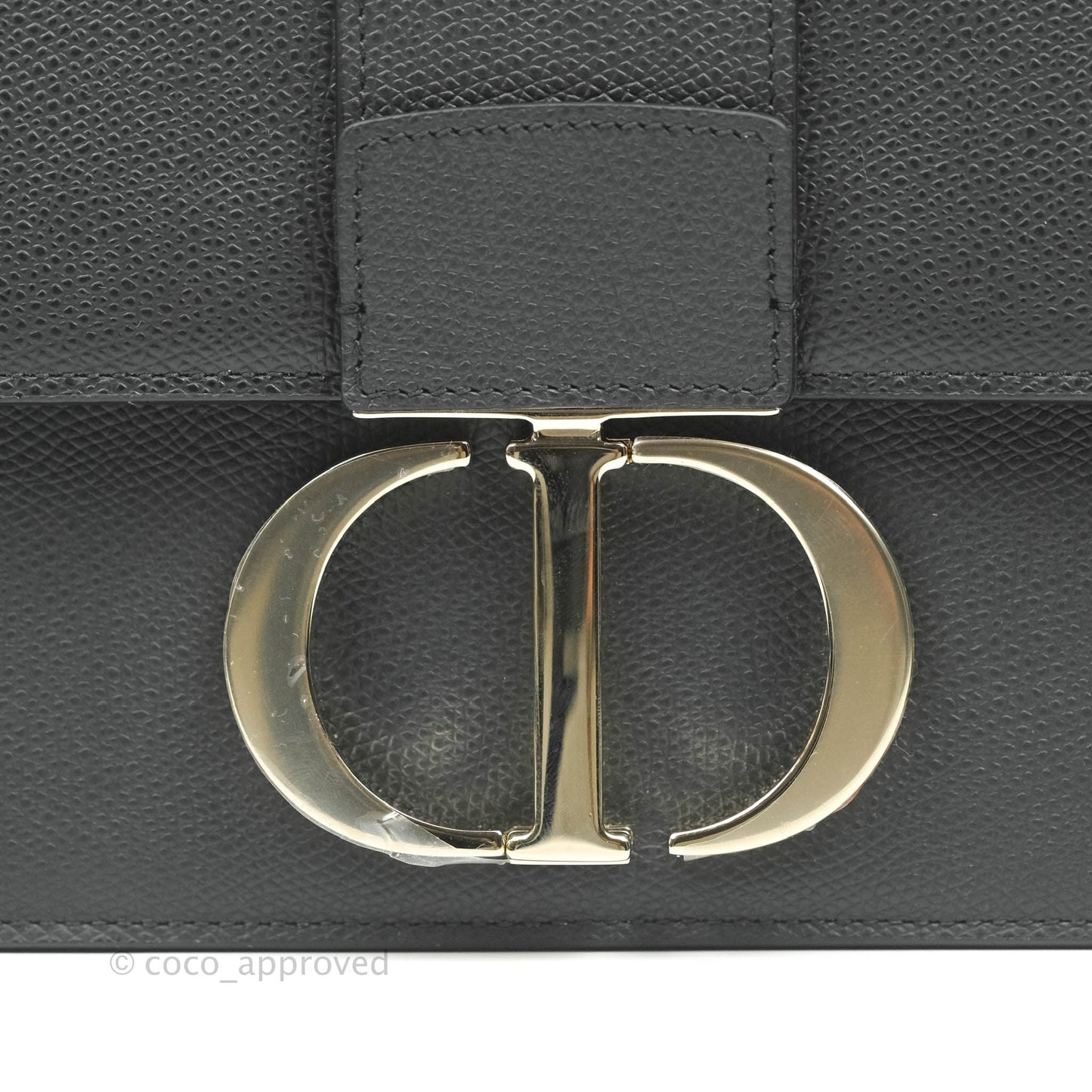 Christian Dior 30 Montaigne with Chain Black Grained Calfskin