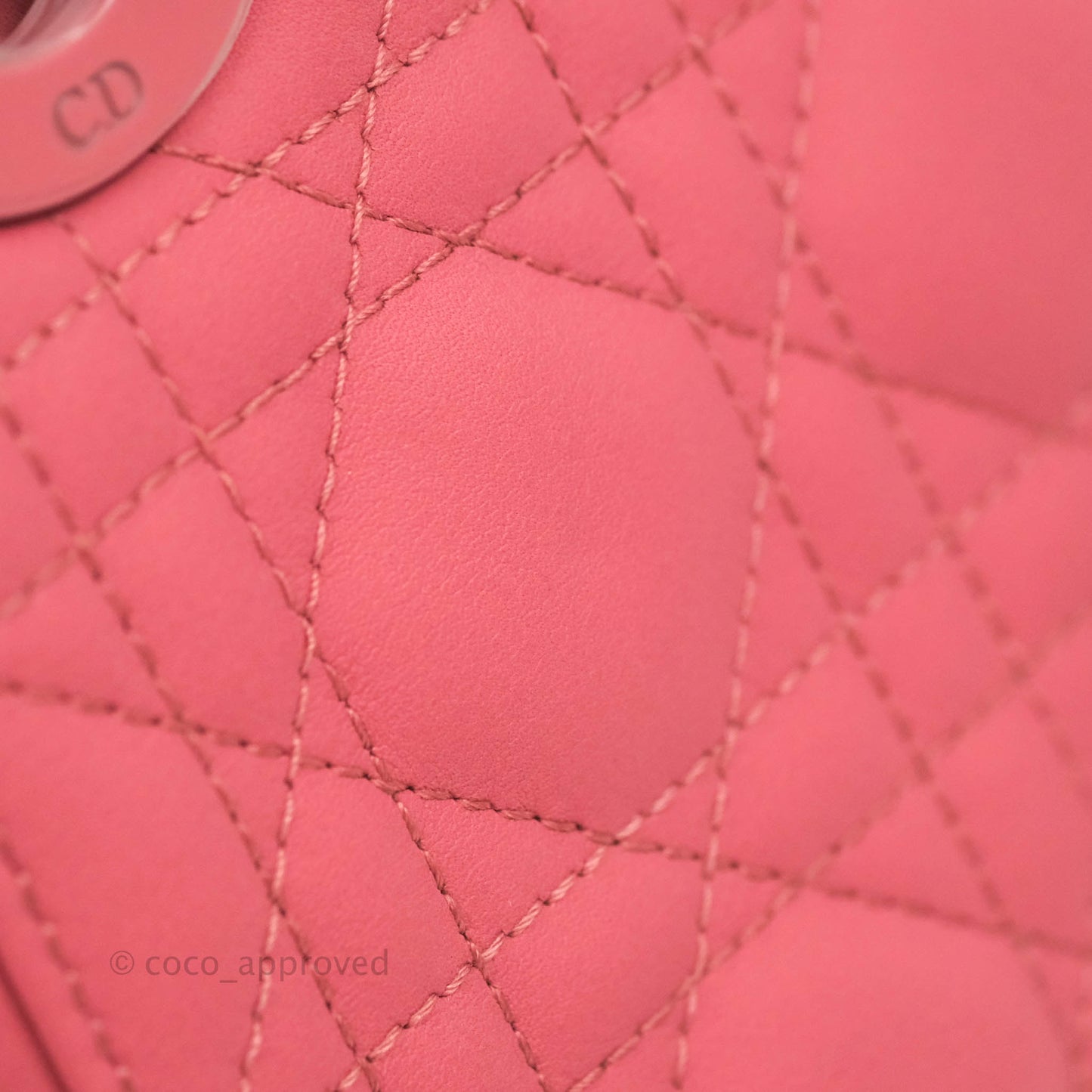 Christian Dior Mini Cannage Lady Dior Dark Pink Matte Pink Hardware