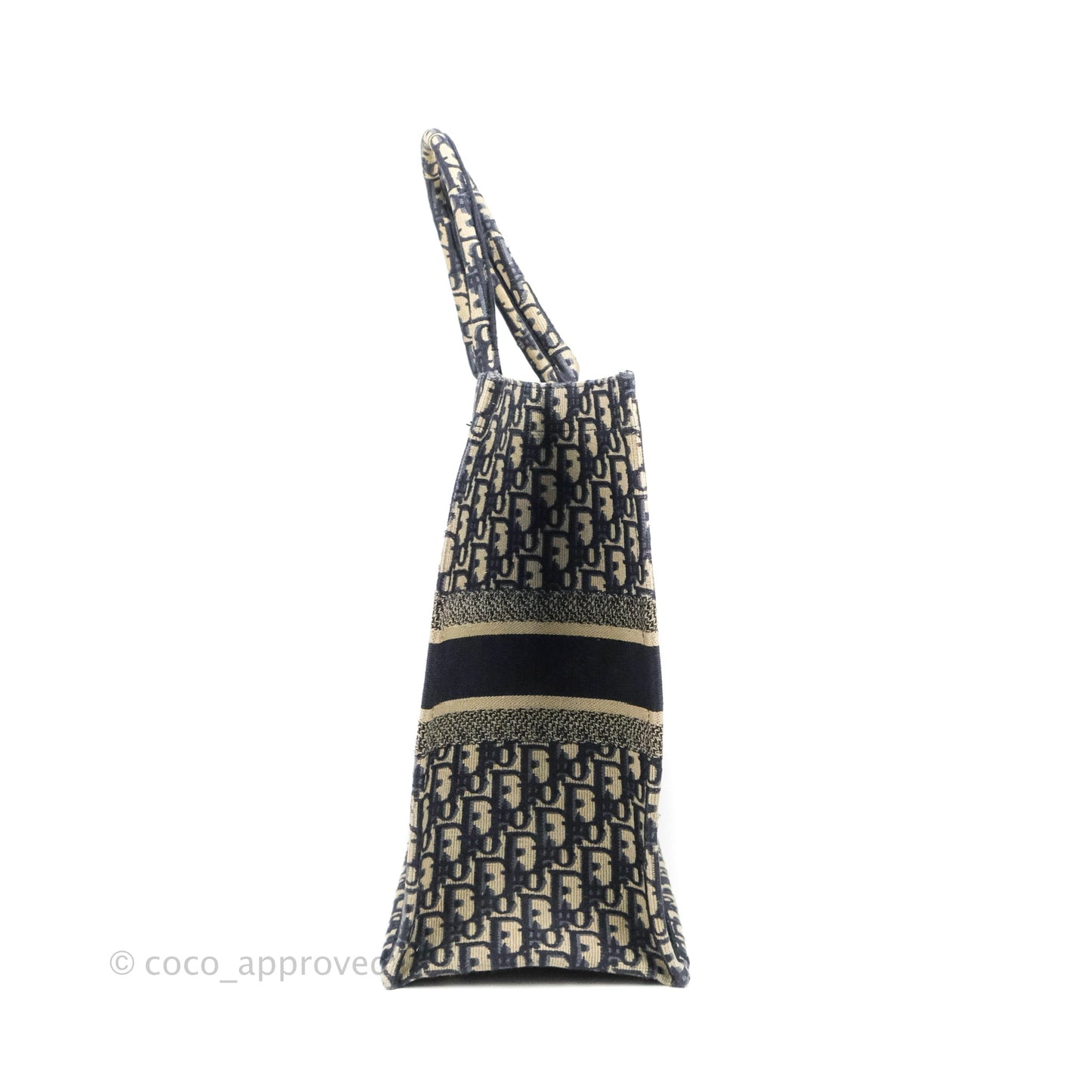 Christian Dior Large Dior Oblique Embroidery Canvas Book Tote