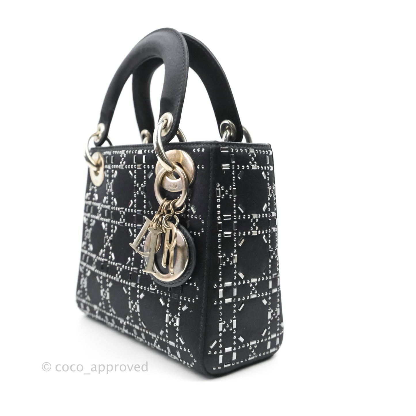 Christian Dior Cannage Mini Lady Dior Satin Crystal