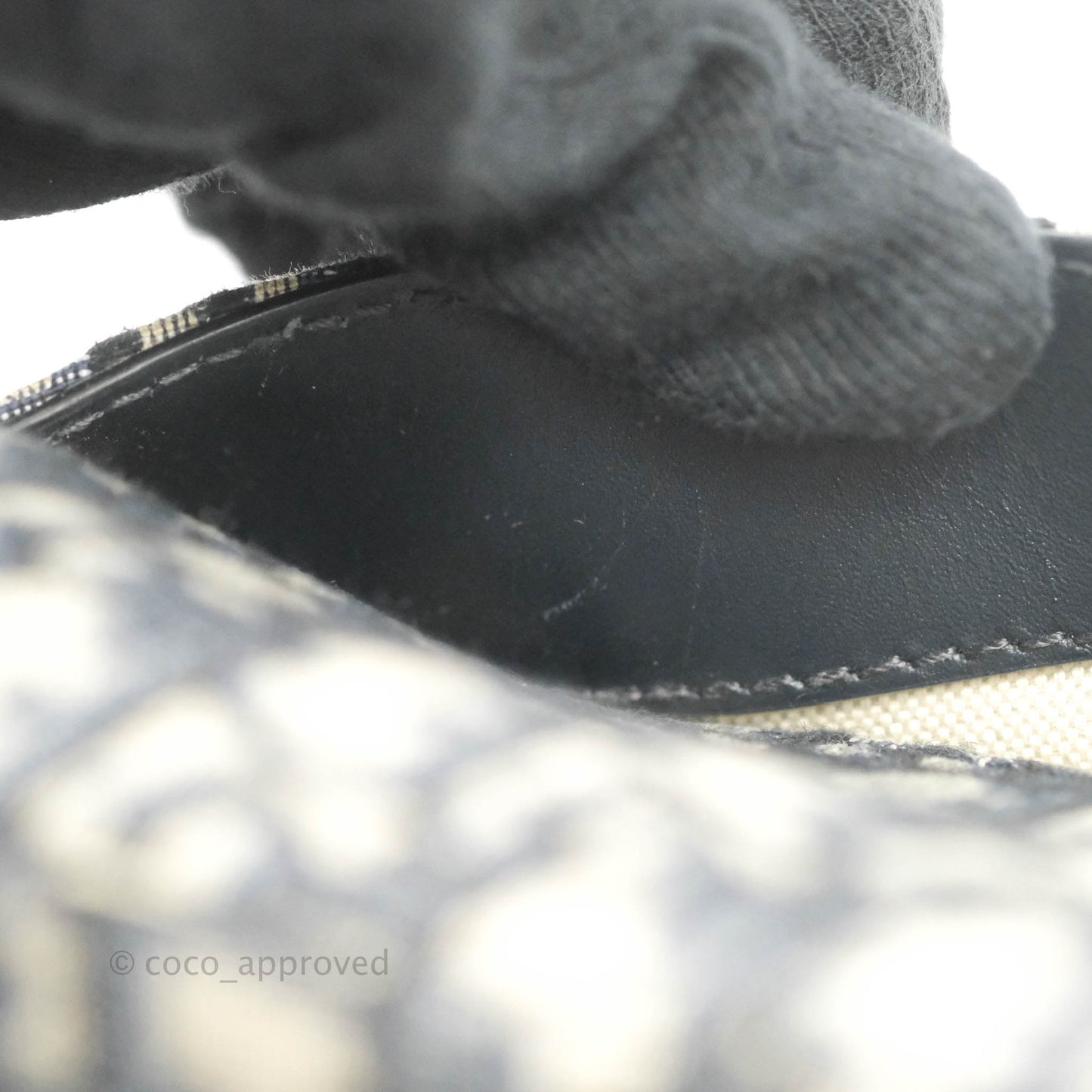 Christian Dior Saddle Medium Blue Oblique Jacquard Gold Hardware