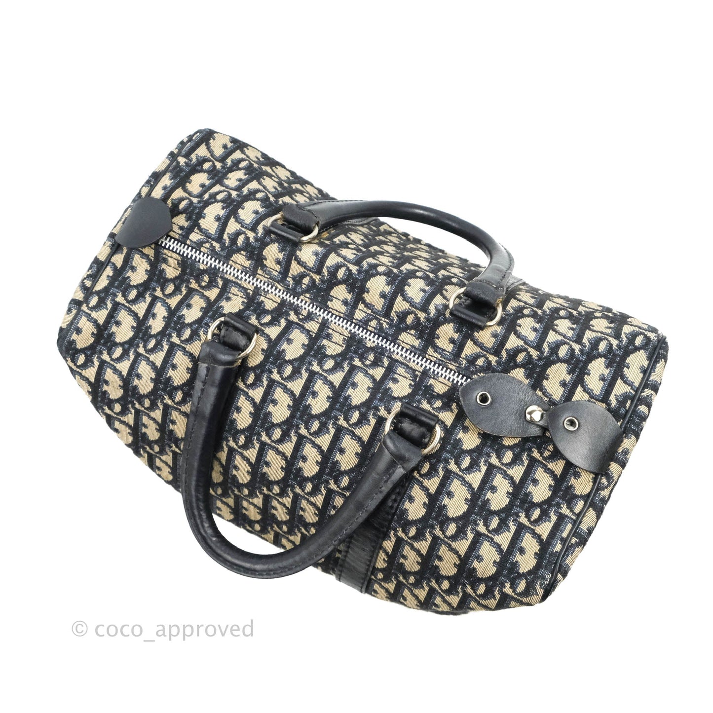 Christian Dior Vintage Trotter 30 Boston Bag Navy