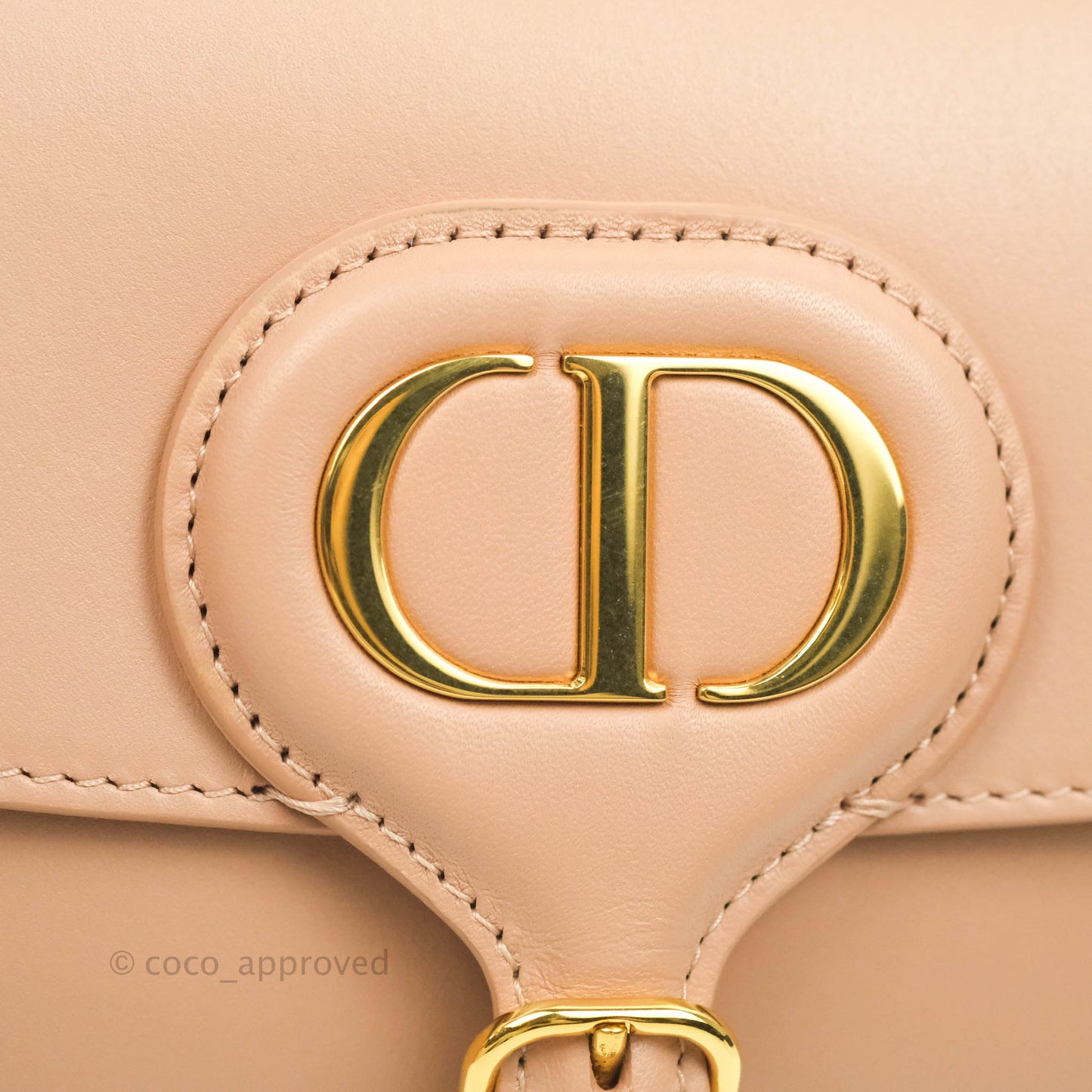 Christian Dior East West Bobby Bag Box Calfskin Beige Gold Hardware