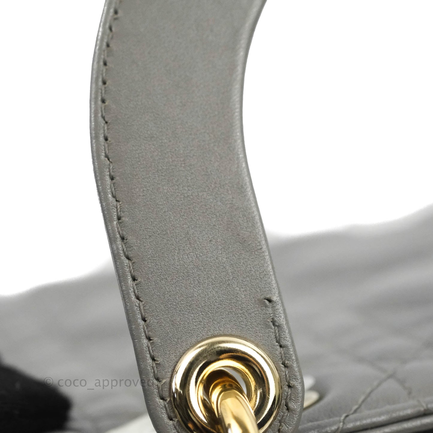 Christian Dior Lambskin My ABCDior Lady Dior Grey Gold Hardware
