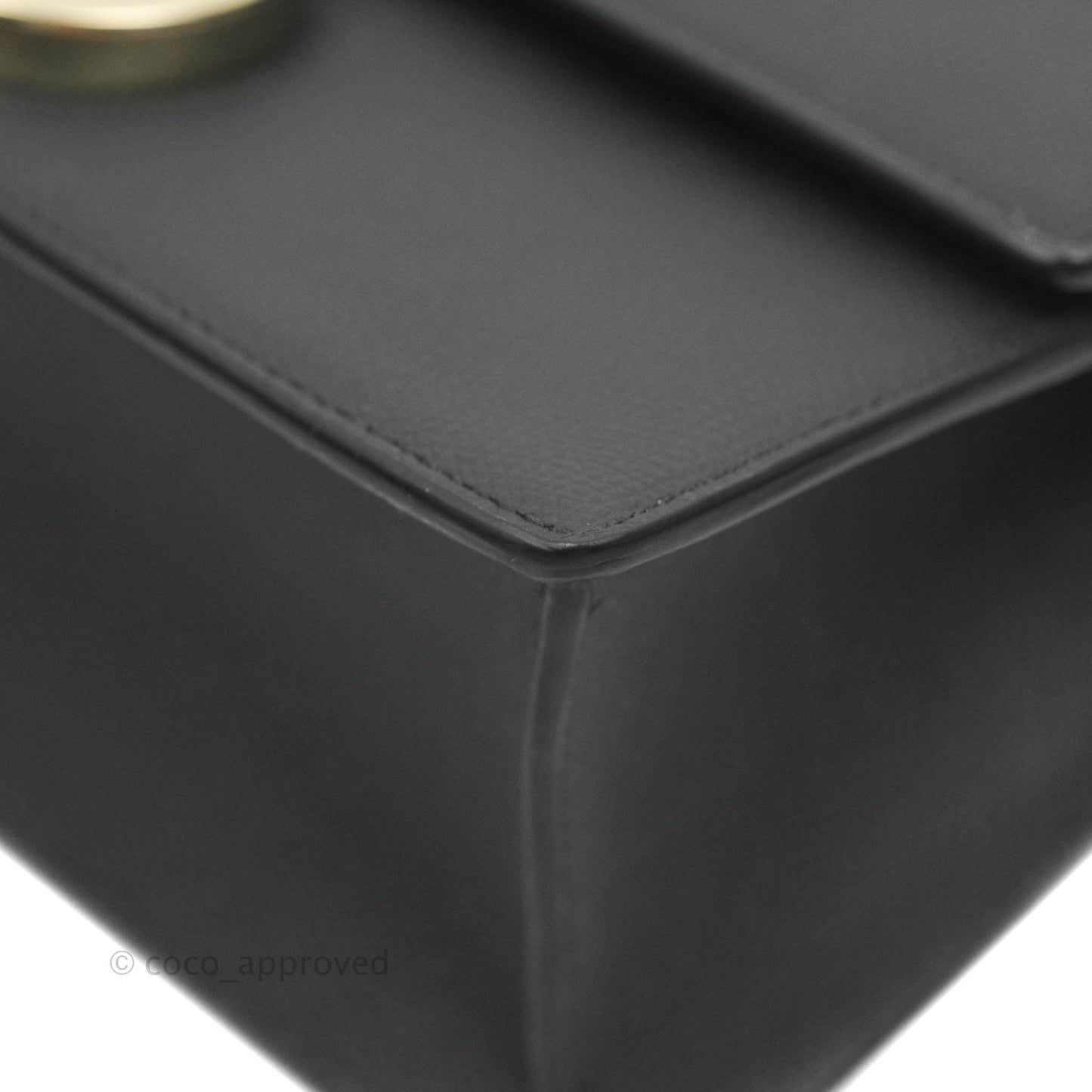 Christian Dior 30 Montaigne with Chain Black Grained Calfskin