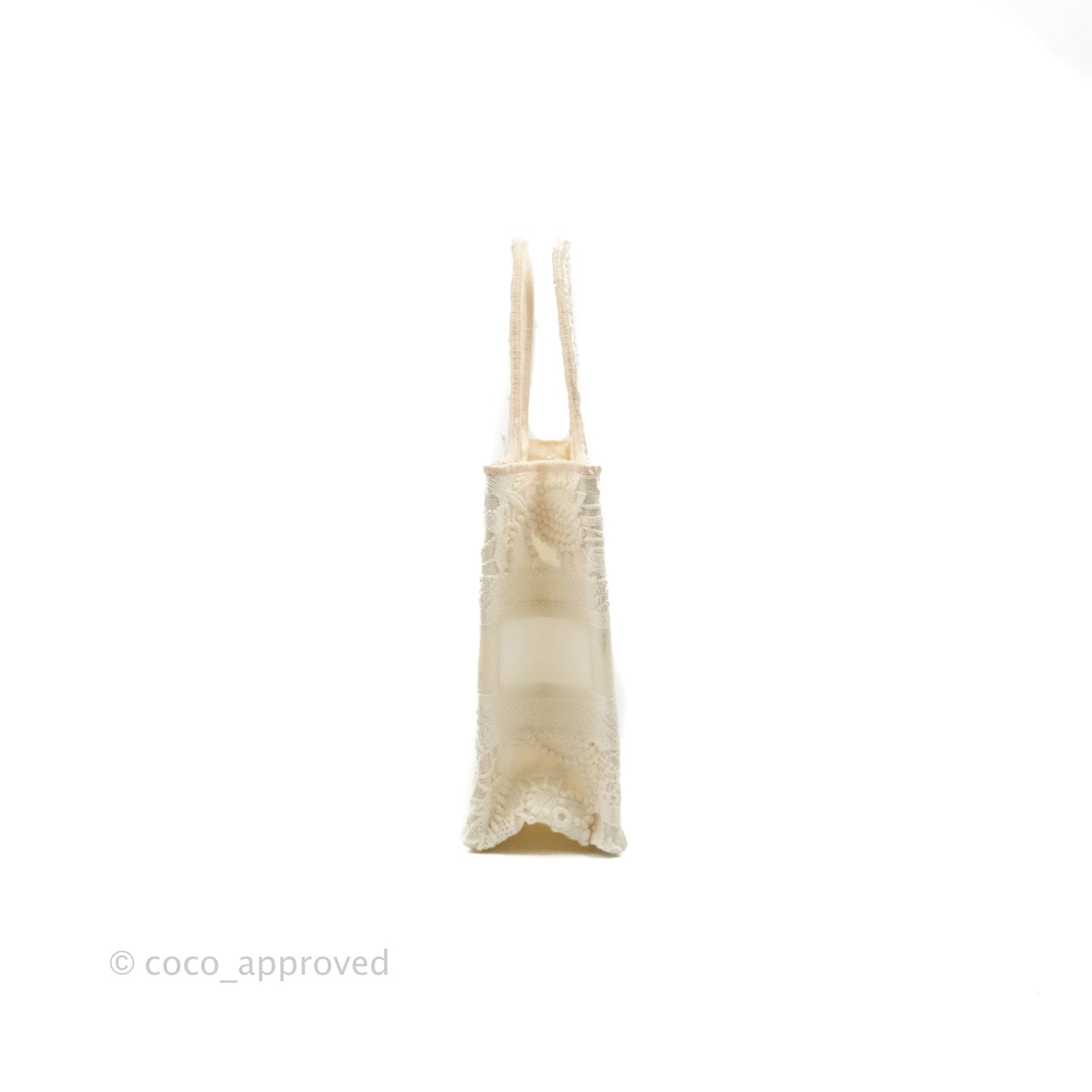 Dior Mini Book Tote Natural Macramé-Effect Embroidery