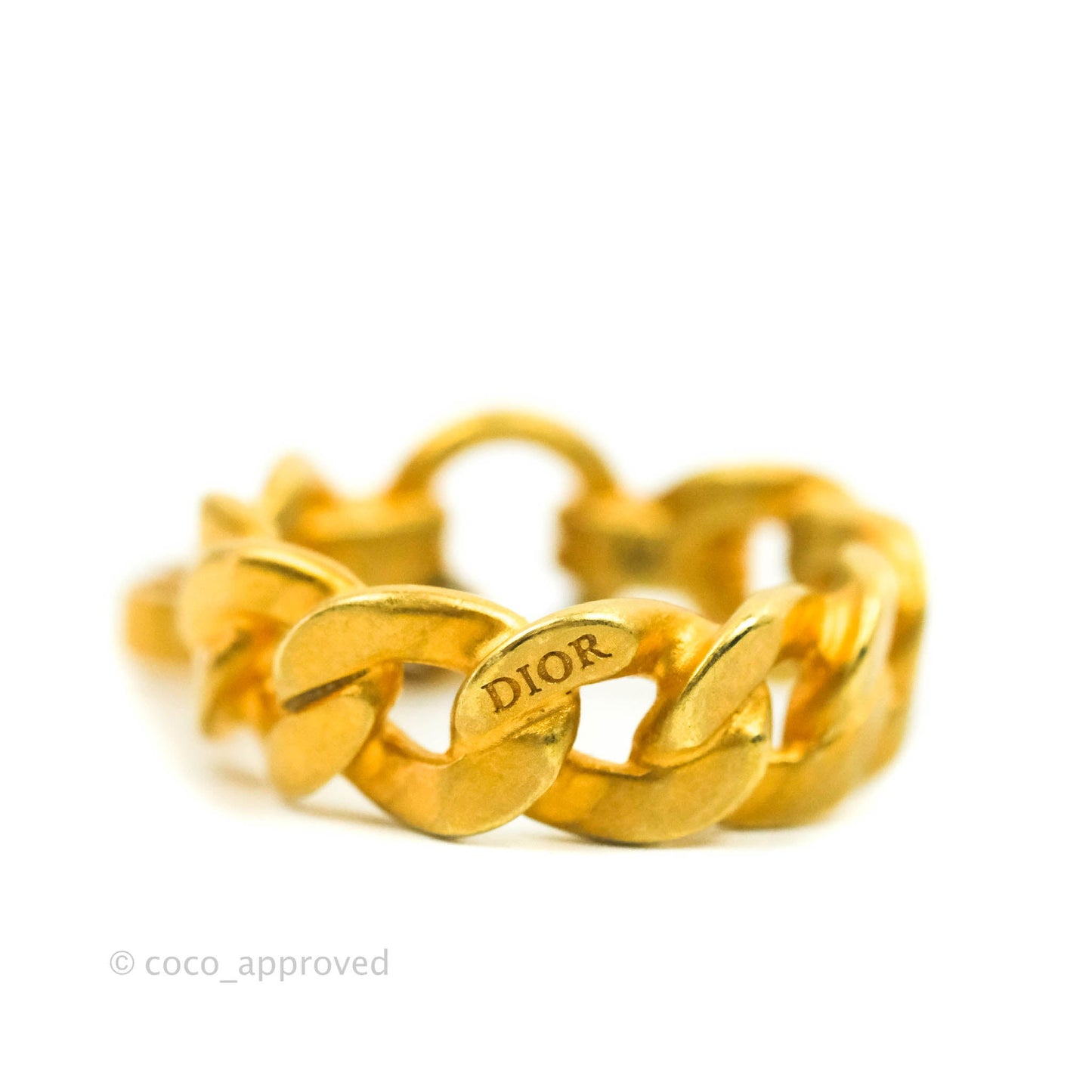 Christian Dior Chain Drop CD Logo Ring Size M