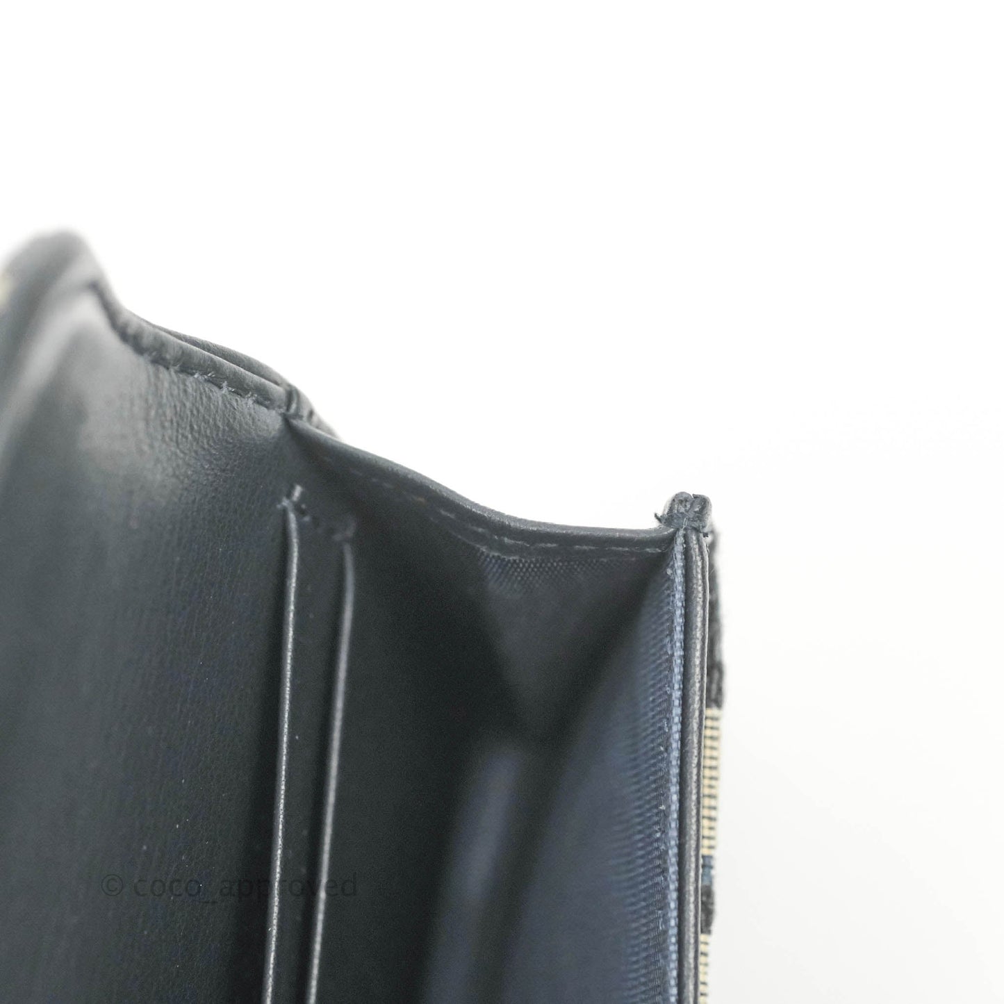 Christian Dior Saddle Flap Card Holder Blue Dior Oblique Jacquard