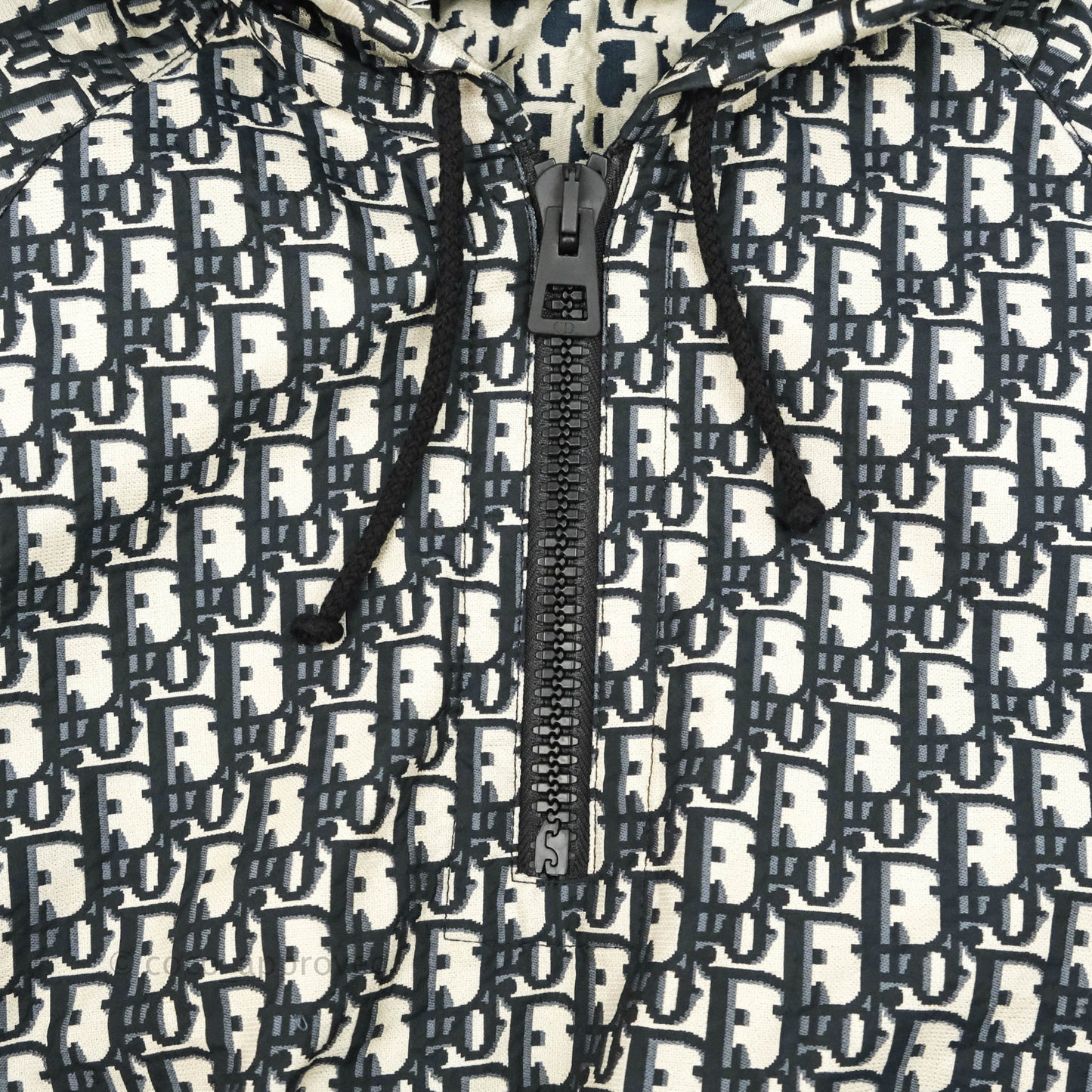 Christian Dior Short Hooded Dress Navy Dior Oblique Jacquard