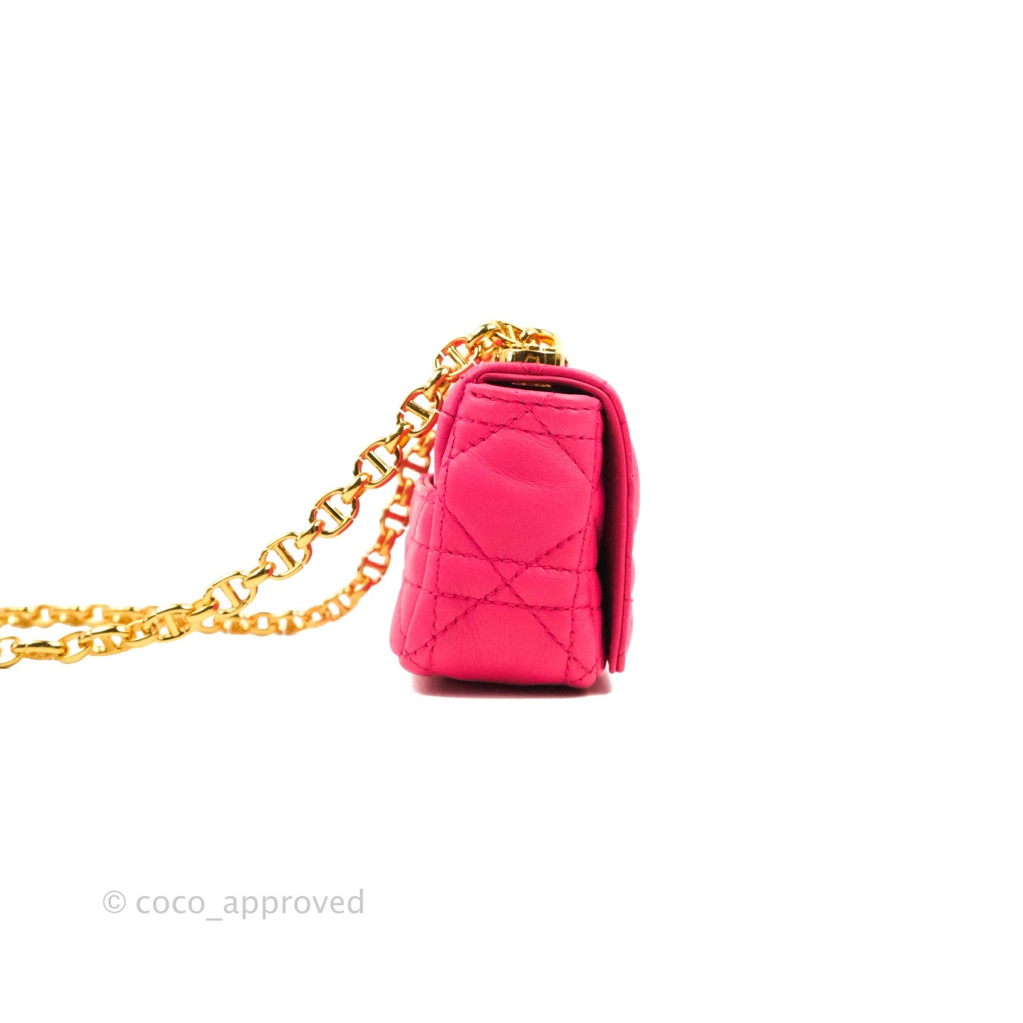 Christian Dior Micro Caro Bag Pink Gold Hardware