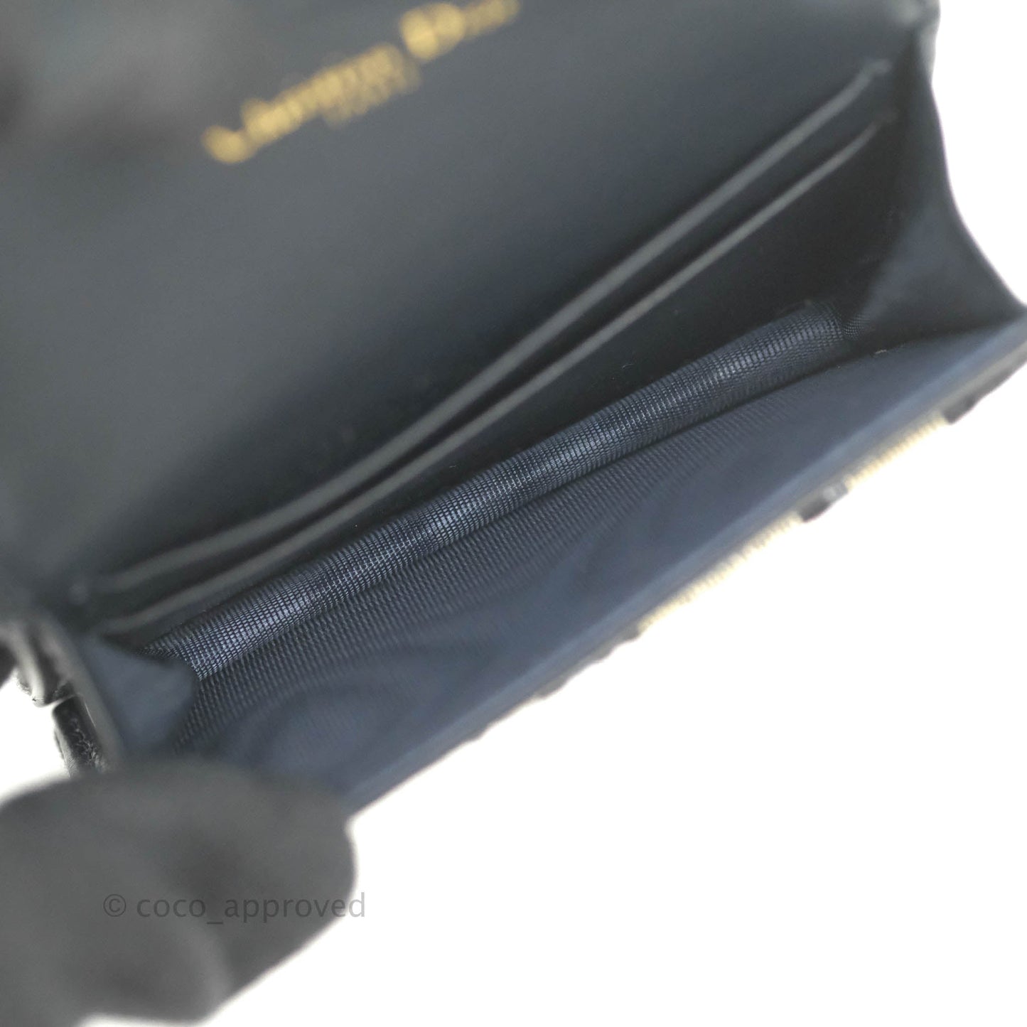 Christian Dior Saddle Flap Card Holder Blue Dior Oblique Jacquard