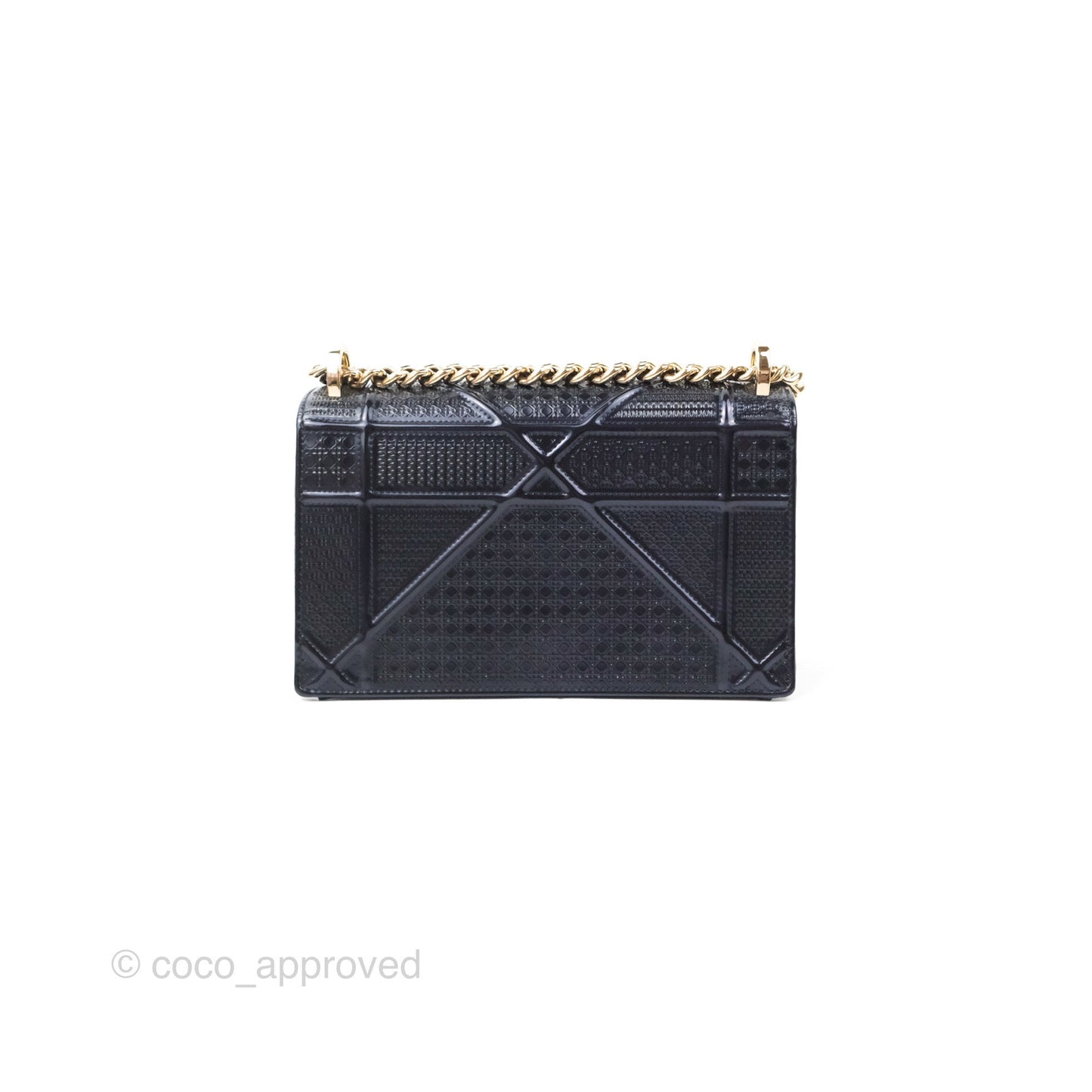 Christian Dior Small Diorama Flap Bag Dark Metallic Calfskin Gold Hardware