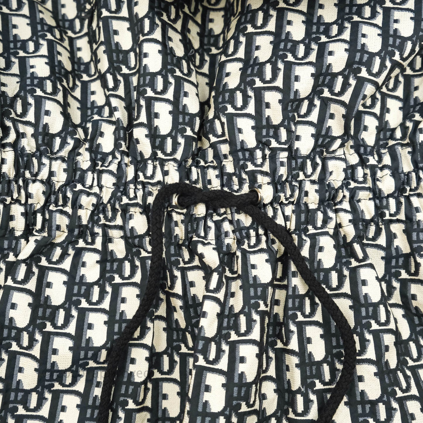 Christian Dior Short Hooded Dress Navy Dior Oblique Jacquard