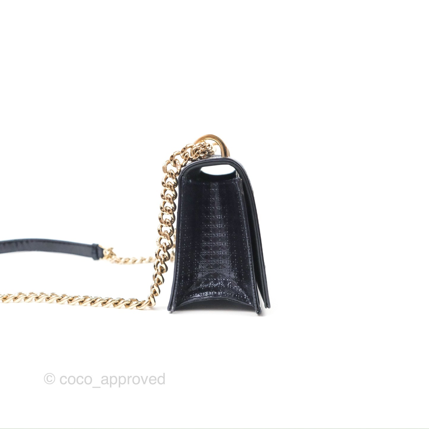 Christian Dior Small Diorama Flap Bag Dark Metallic Calfskin Gold Hardware