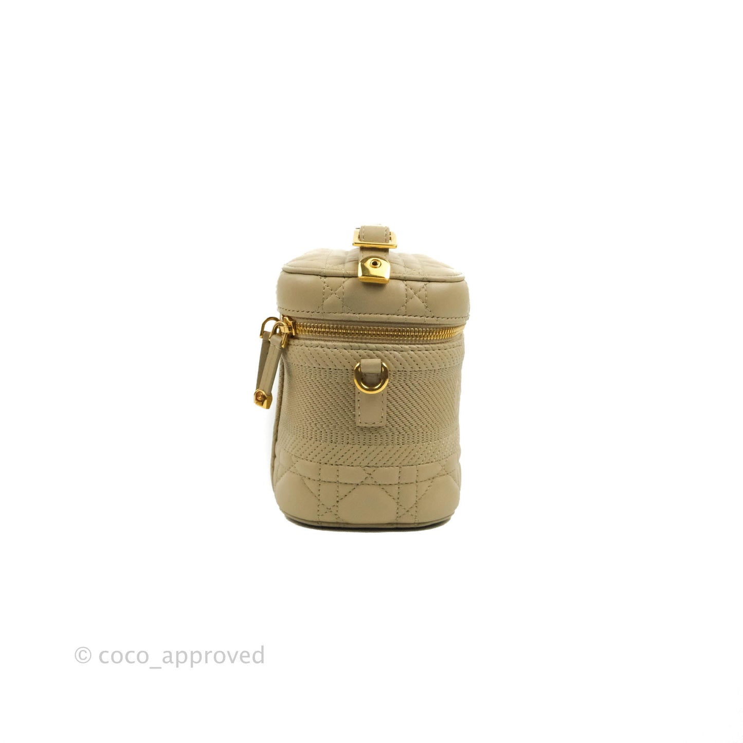 Christian Dior Small Diortravel Vanity Case Beige Lambskin Cannage