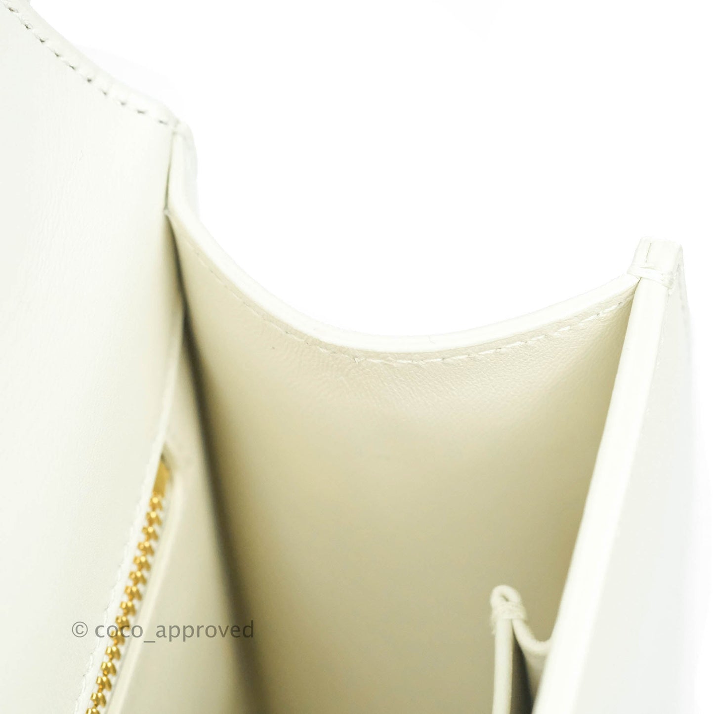 Christian Dior 30 Montaigne Bag White Calfskin Gold Hardware