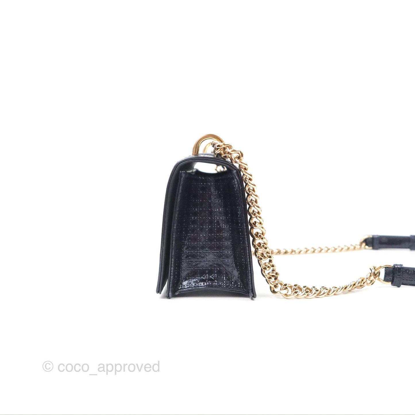 Christian Dior Small Diorama Flap Bag Dark Metallic Calfskin Gold Hardware