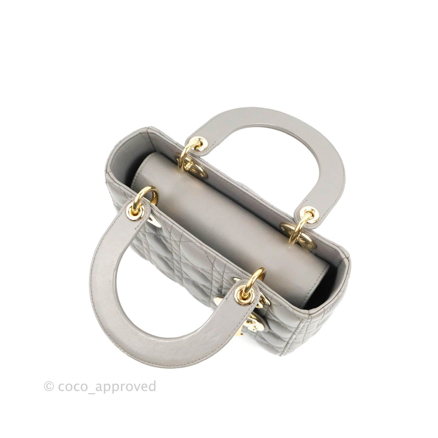 Christian Dior Lambskin My ABCDior Lady Dior Grey Gold Hardware