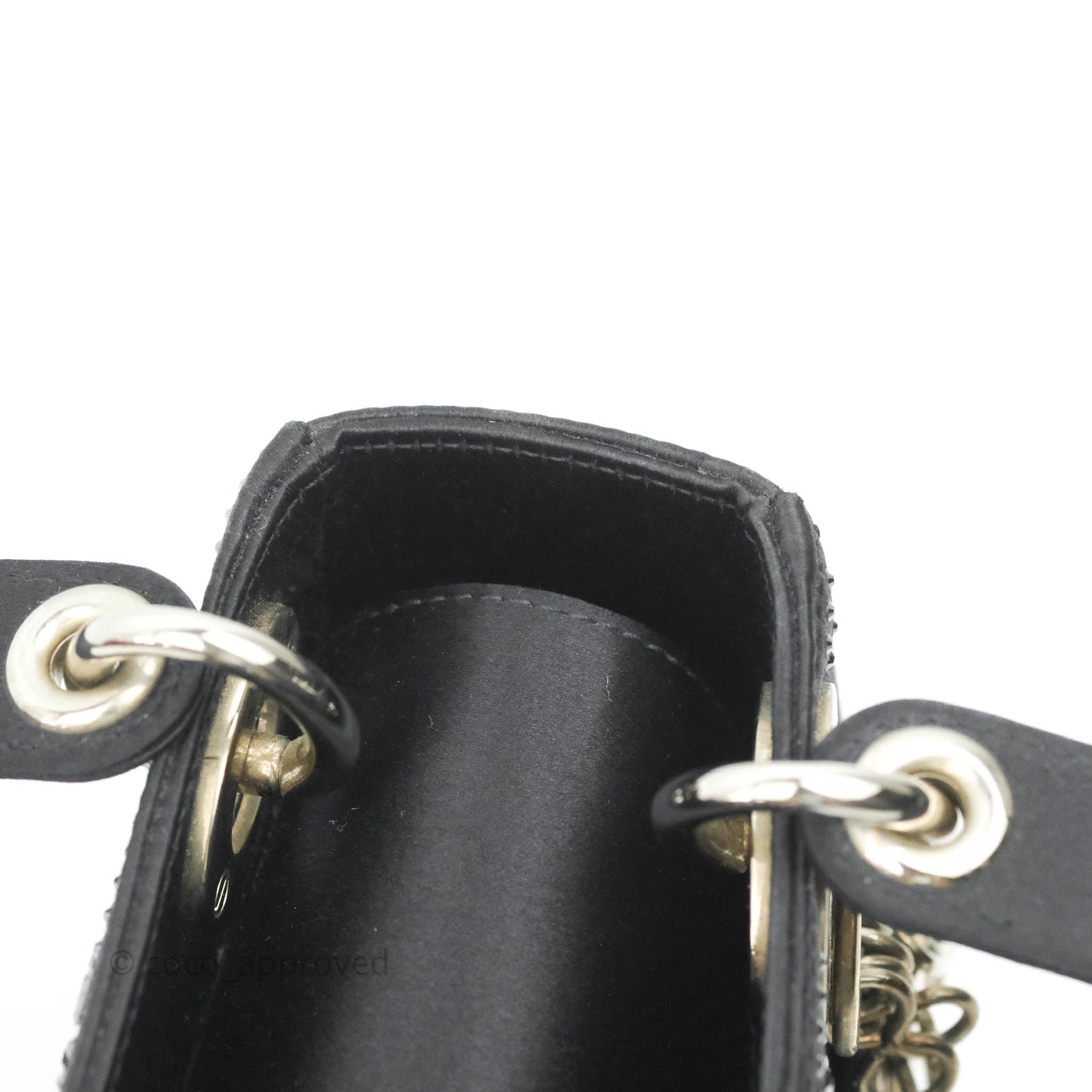 Christian Dior Cannage Mini Lady Dior Satin Crystal