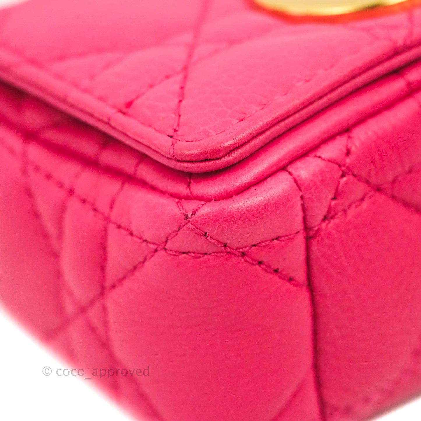 Christian Dior Micro Caro Bag Pink Gold Hardware