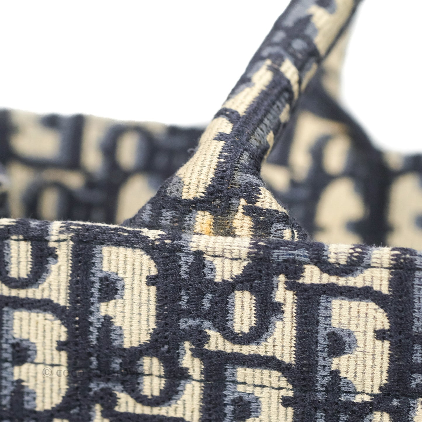 Christian Dior Large Dior Oblique Embroidery Canvas Book Tote
