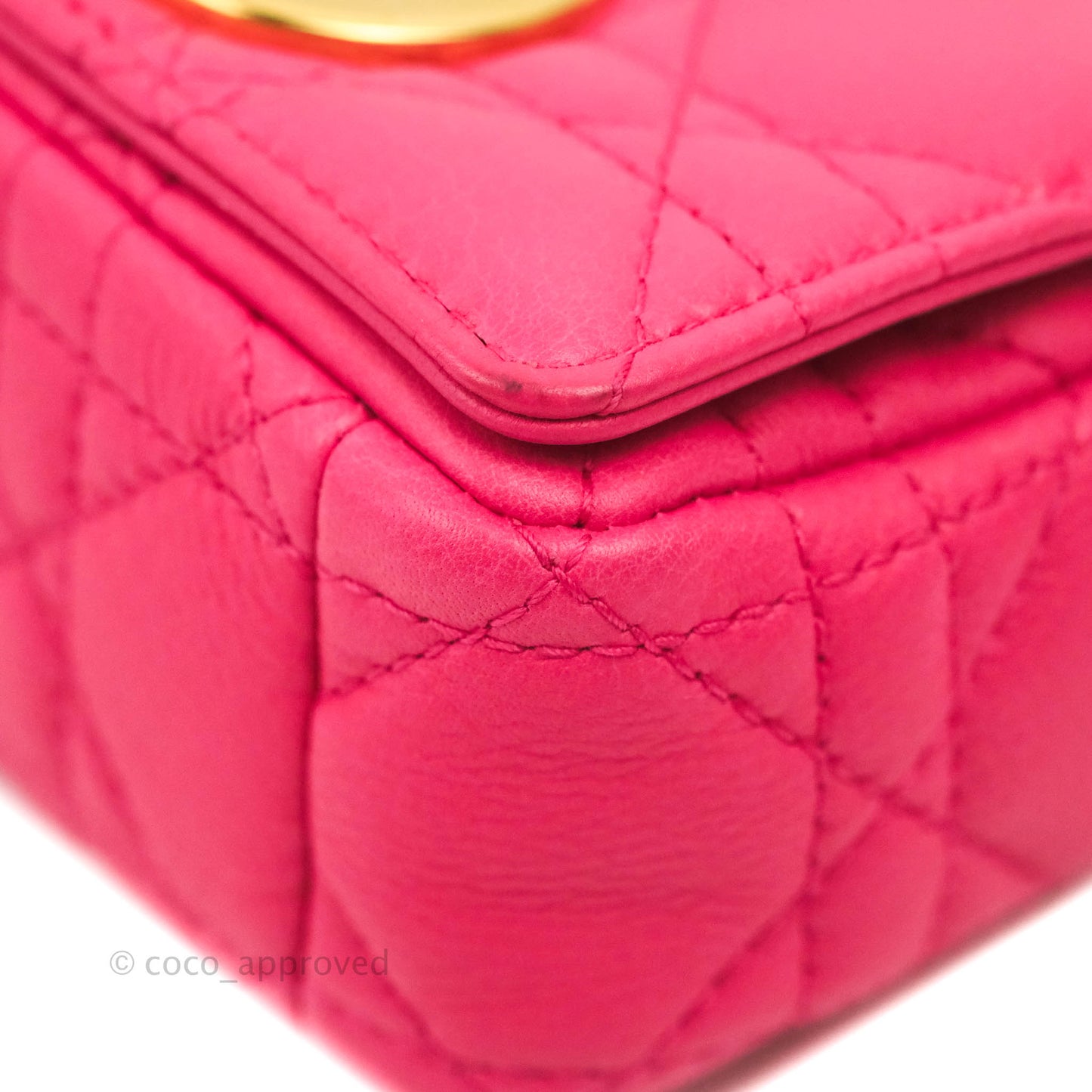 Christian Dior Micro Caro Bag Pink Gold Hardware