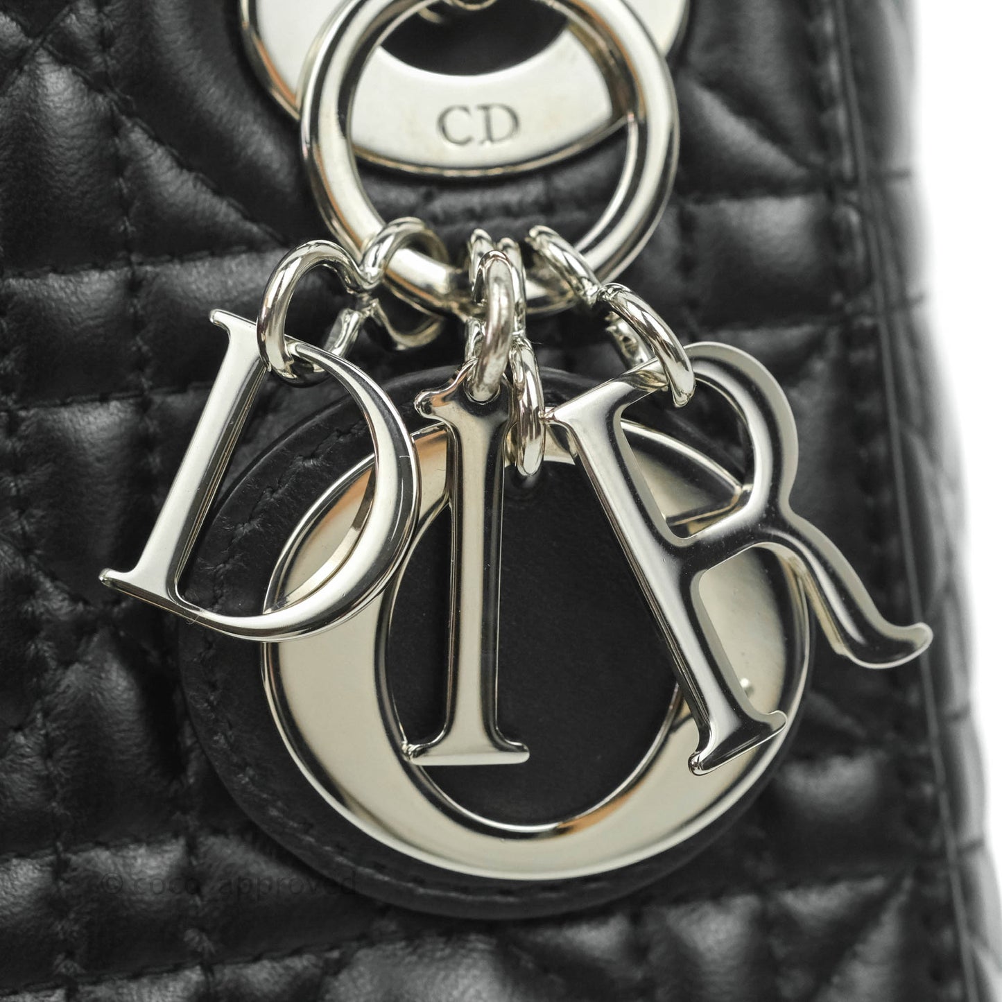 Christian Dior Cannage Mini Lady Dior Black Silver Hardware