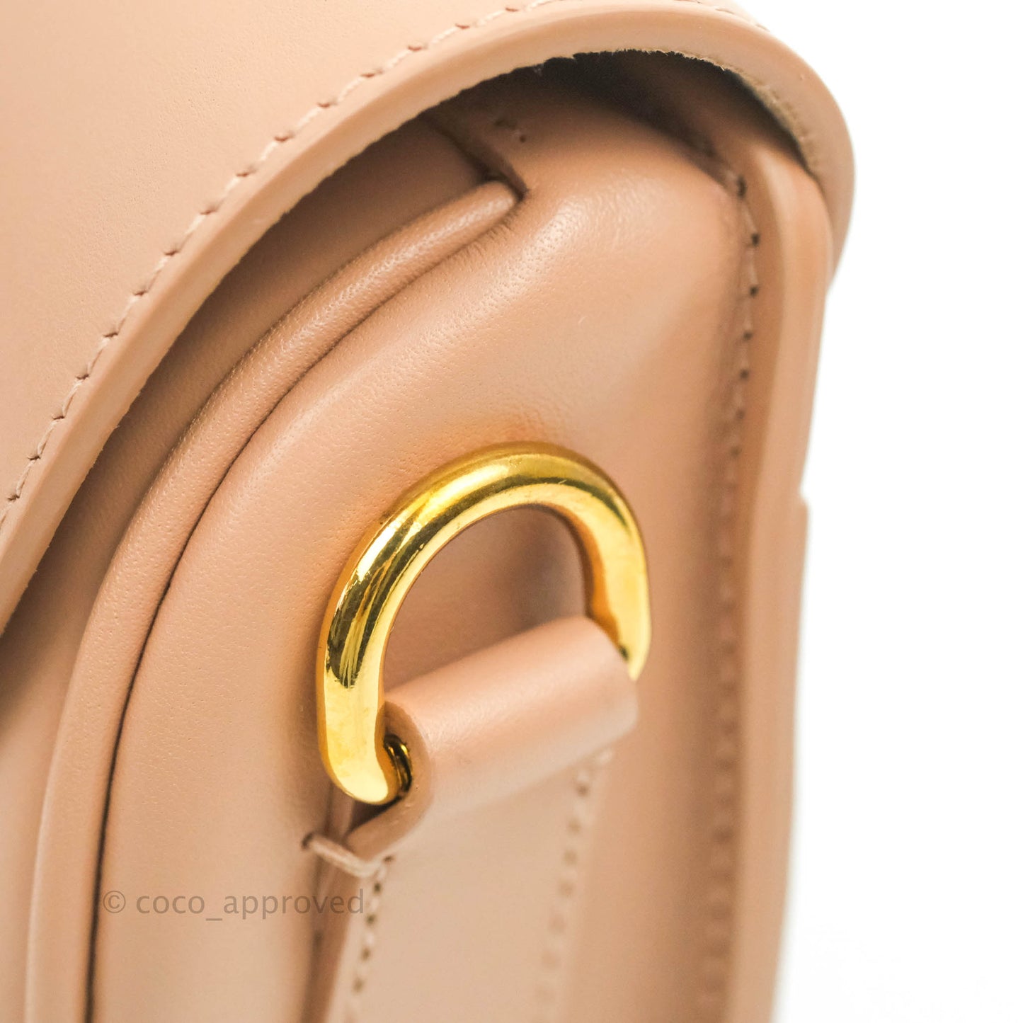 Christian Dior East West Bobby Bag Box Calfskin Beige Gold Hardware