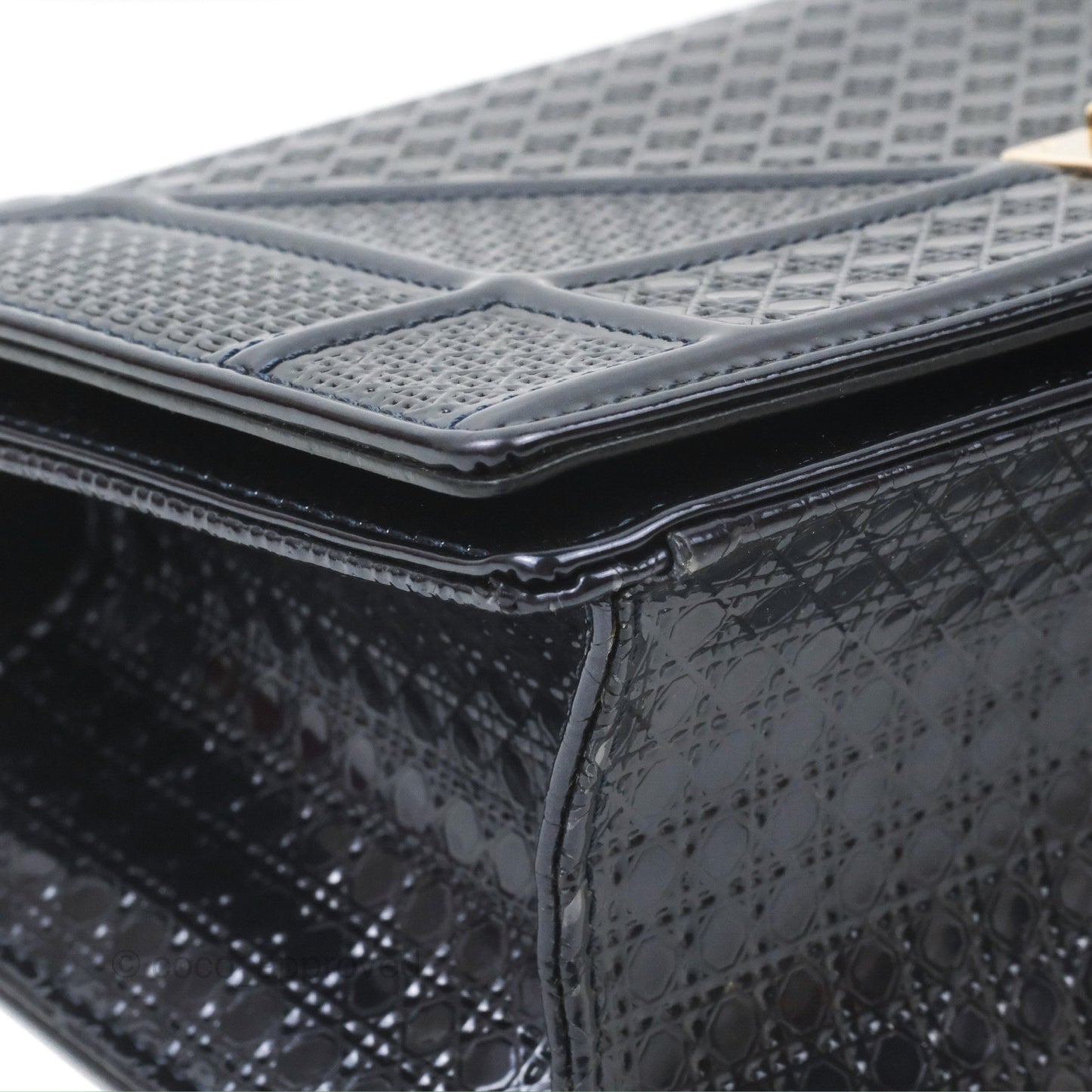 Christian Dior Small Diorama Flap Bag Dark Metallic Calfskin Gold Hardware
