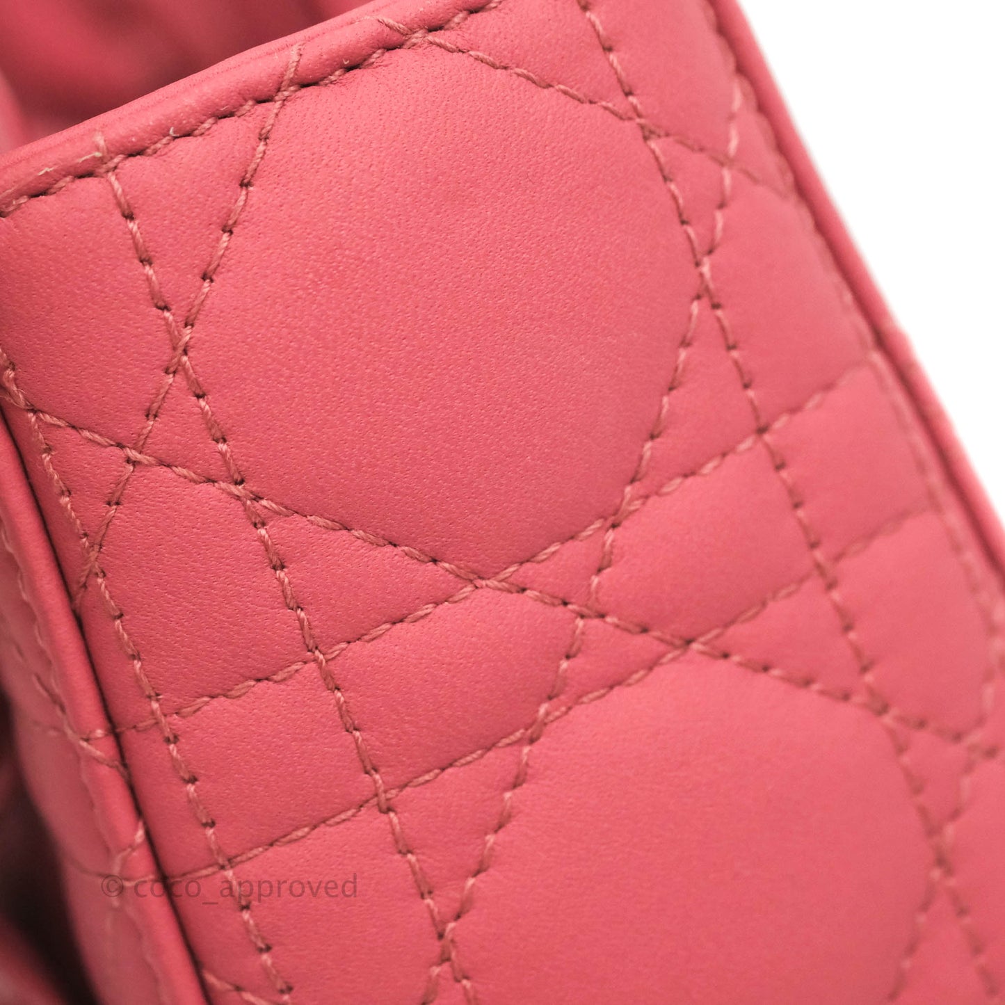 Christian Dior Mini Cannage Lady Dior Dark Pink Matte Pink Hardware