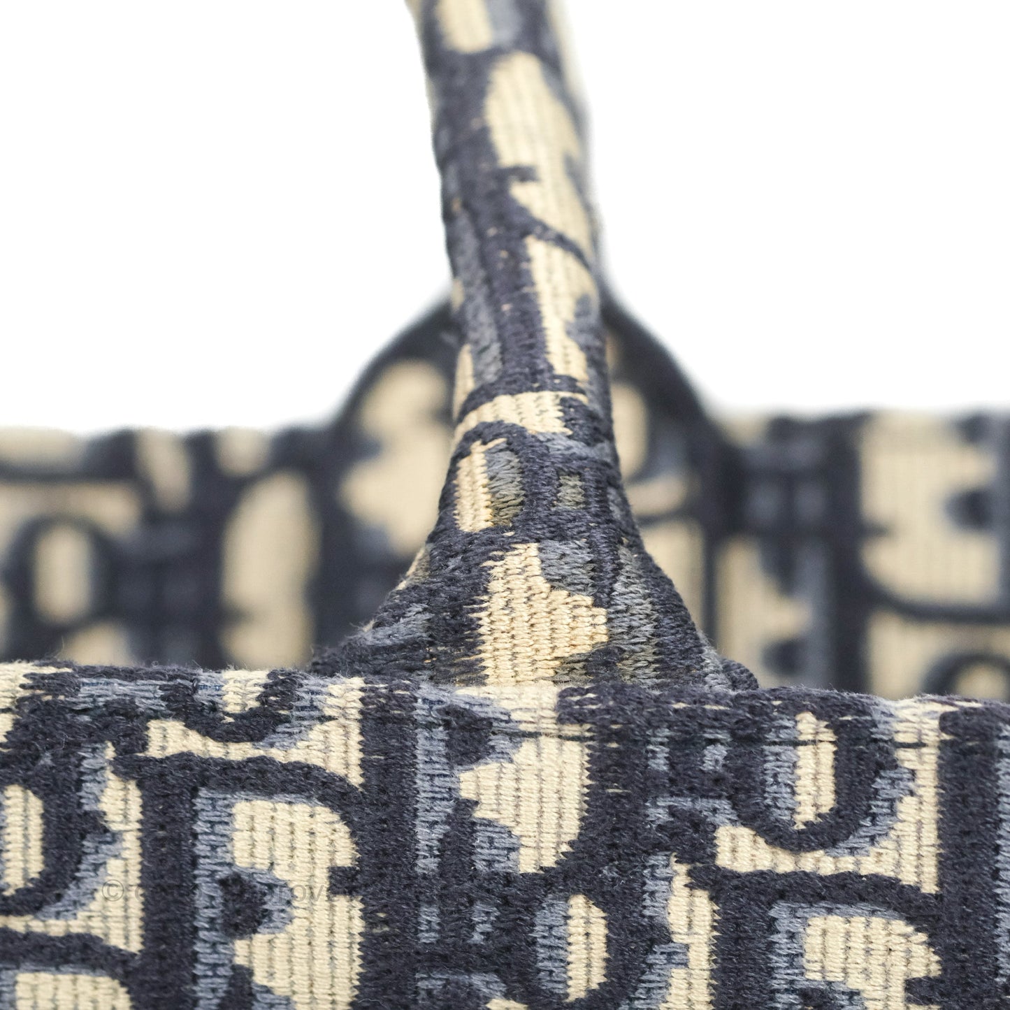 Christian Dior Large Dior Oblique Embroidery Canvas Book Tote