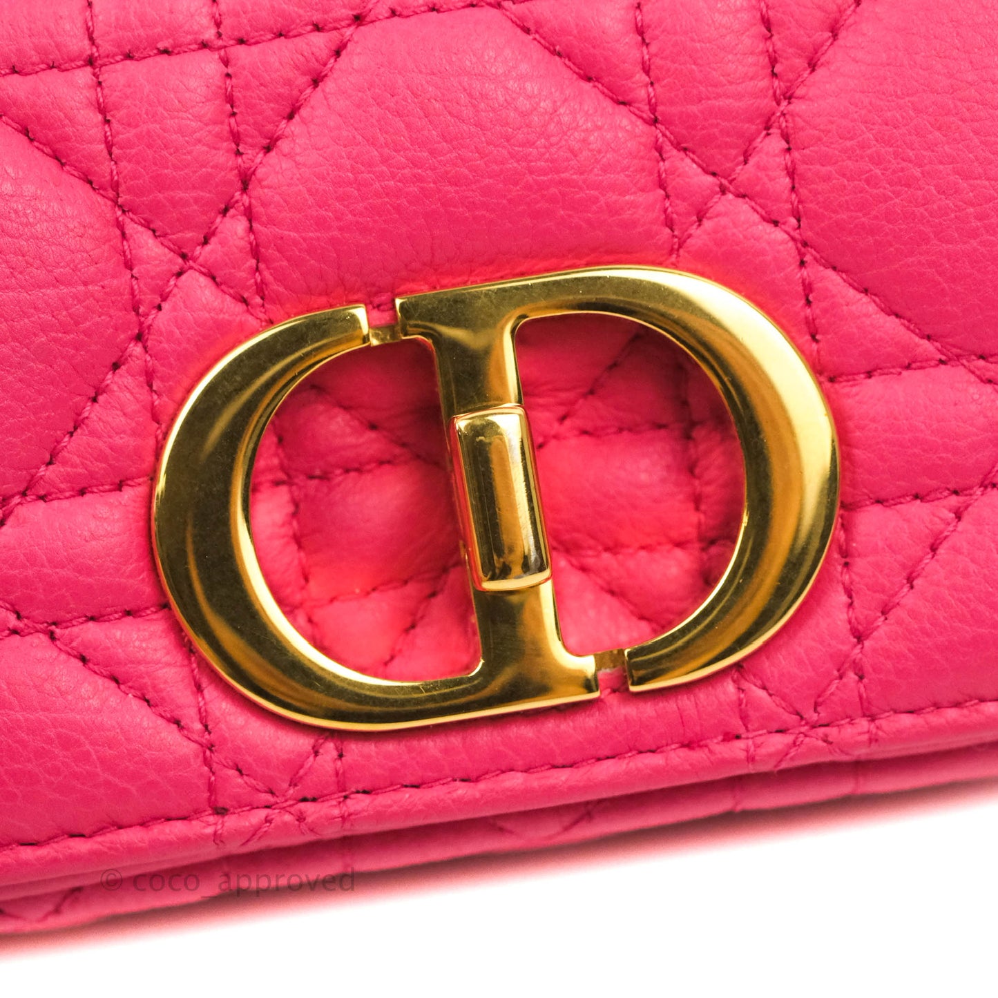 Christian Dior Micro Caro Bag Pink Gold Hardware